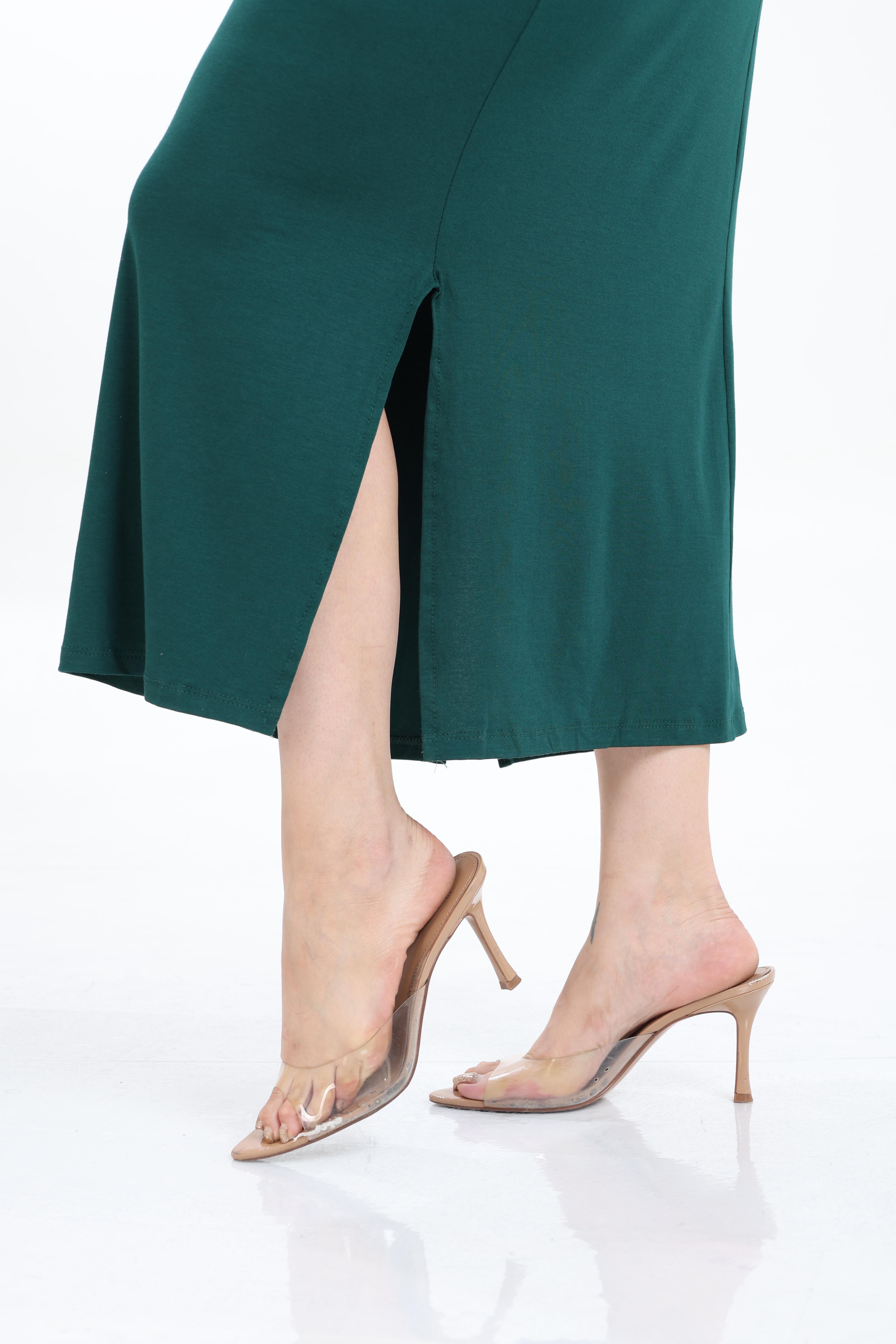 Büyük Beden Kadın Viskon Örme Basic Günlük Elbise