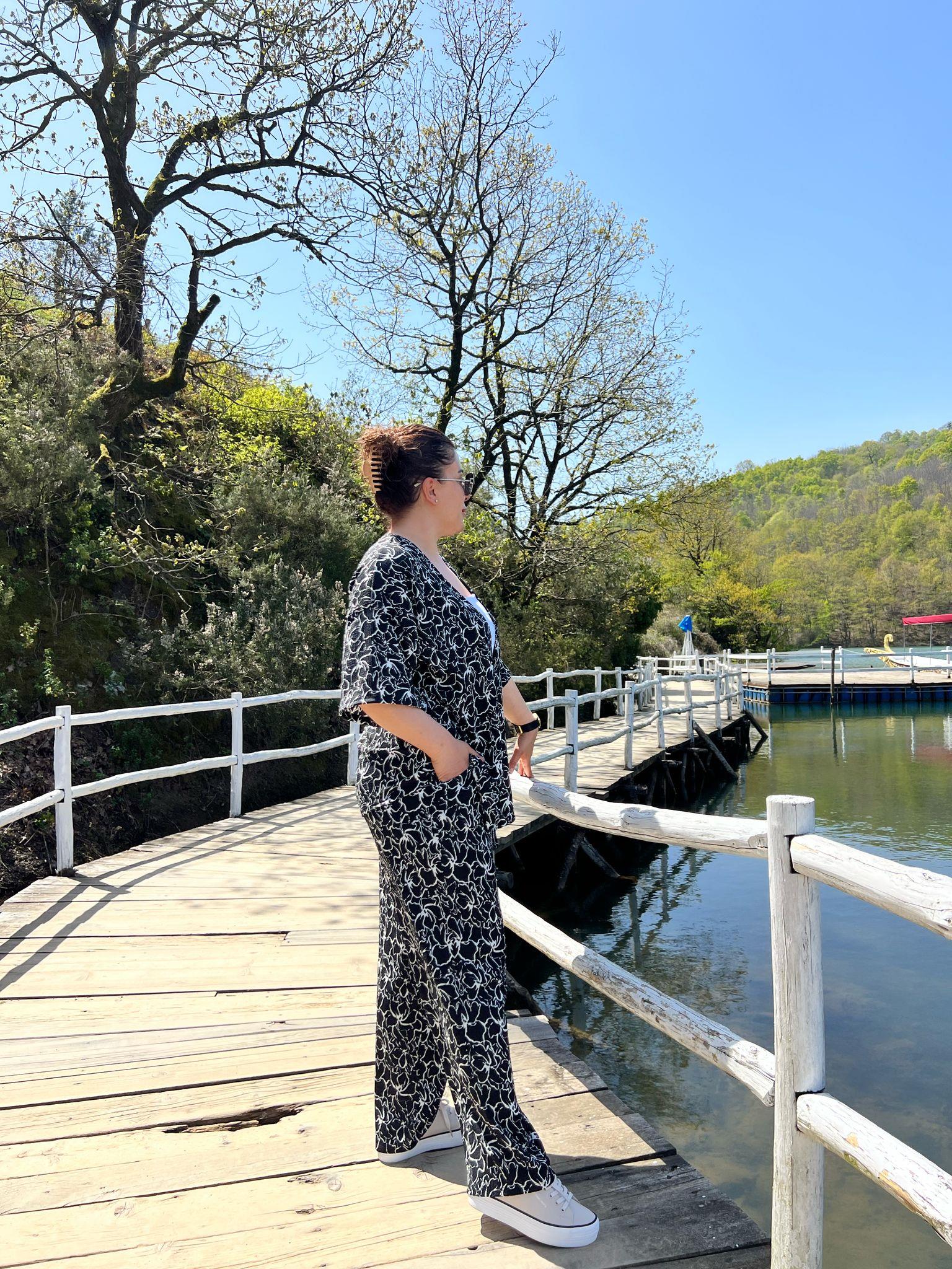 Büyük Beden Kimono & Pantolon Örme Takım