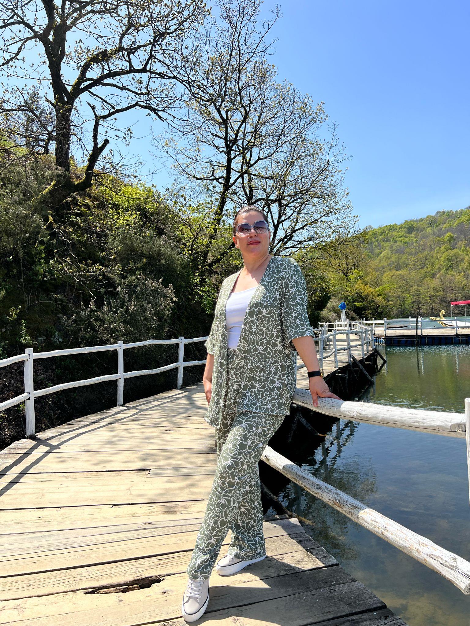 Büyük Beden Kimono & Pantolon Örme Takım