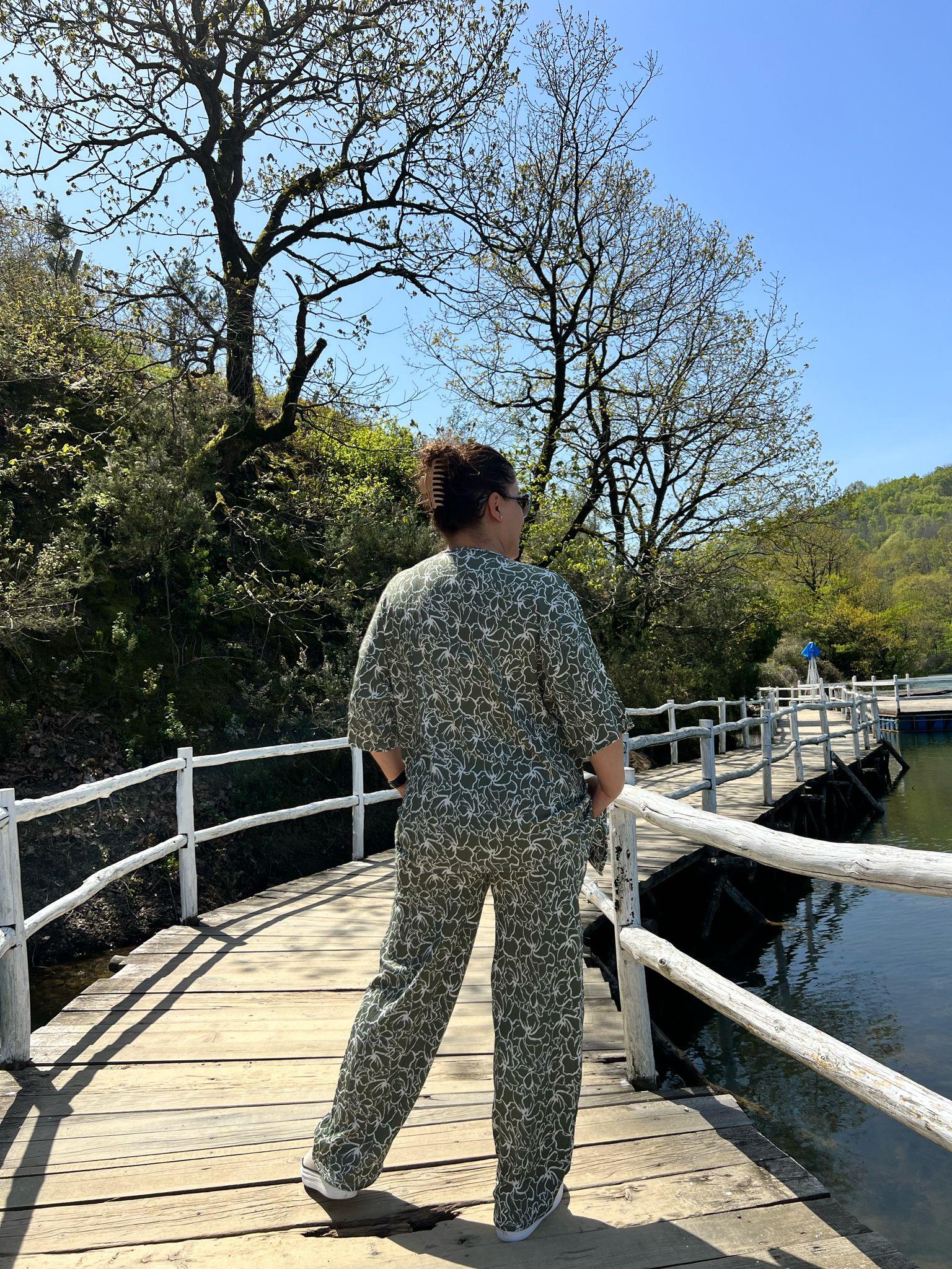 Büyük Beden Kimono & Pantolon Örme Takım