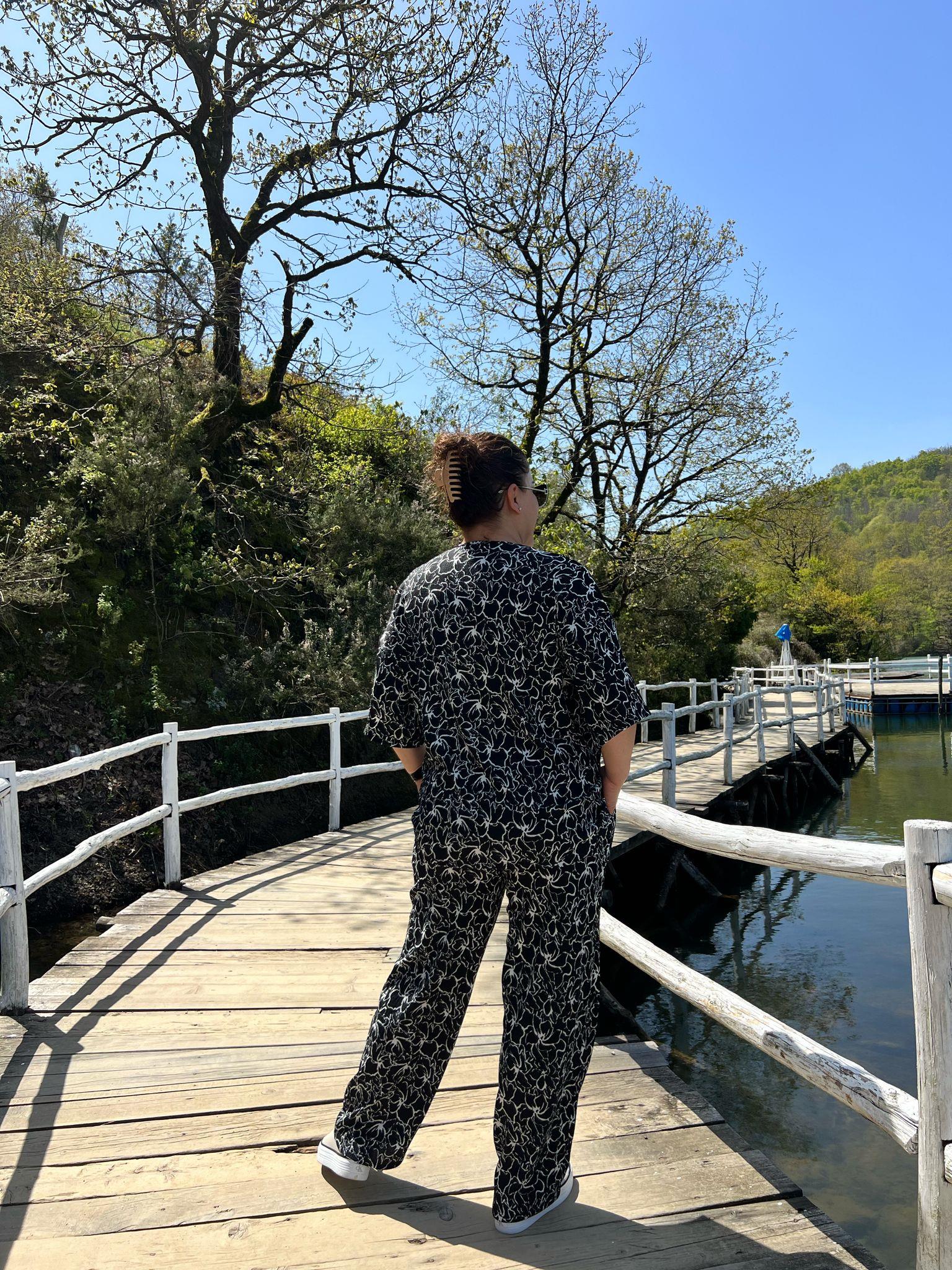 Büyük Beden Kimono & Pantolon Örme Takım