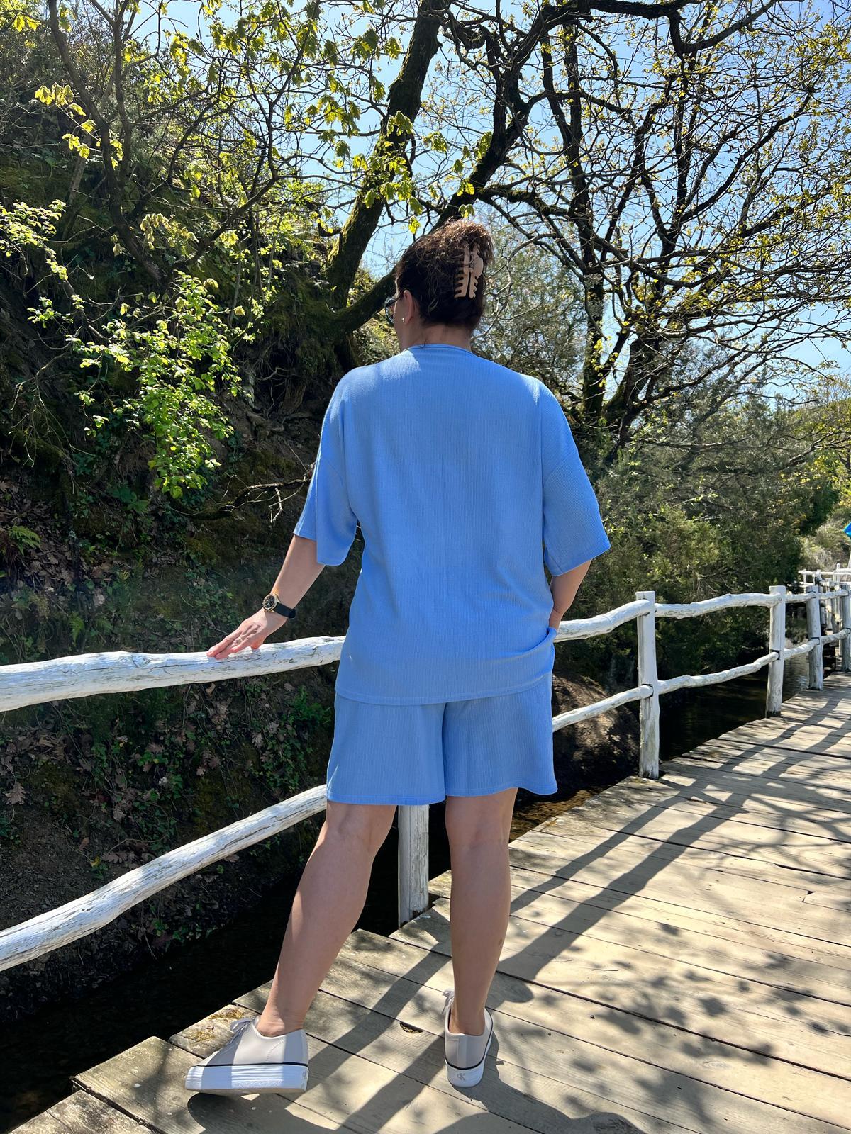 Büyük Beden Kimono & Şort Örme Takım