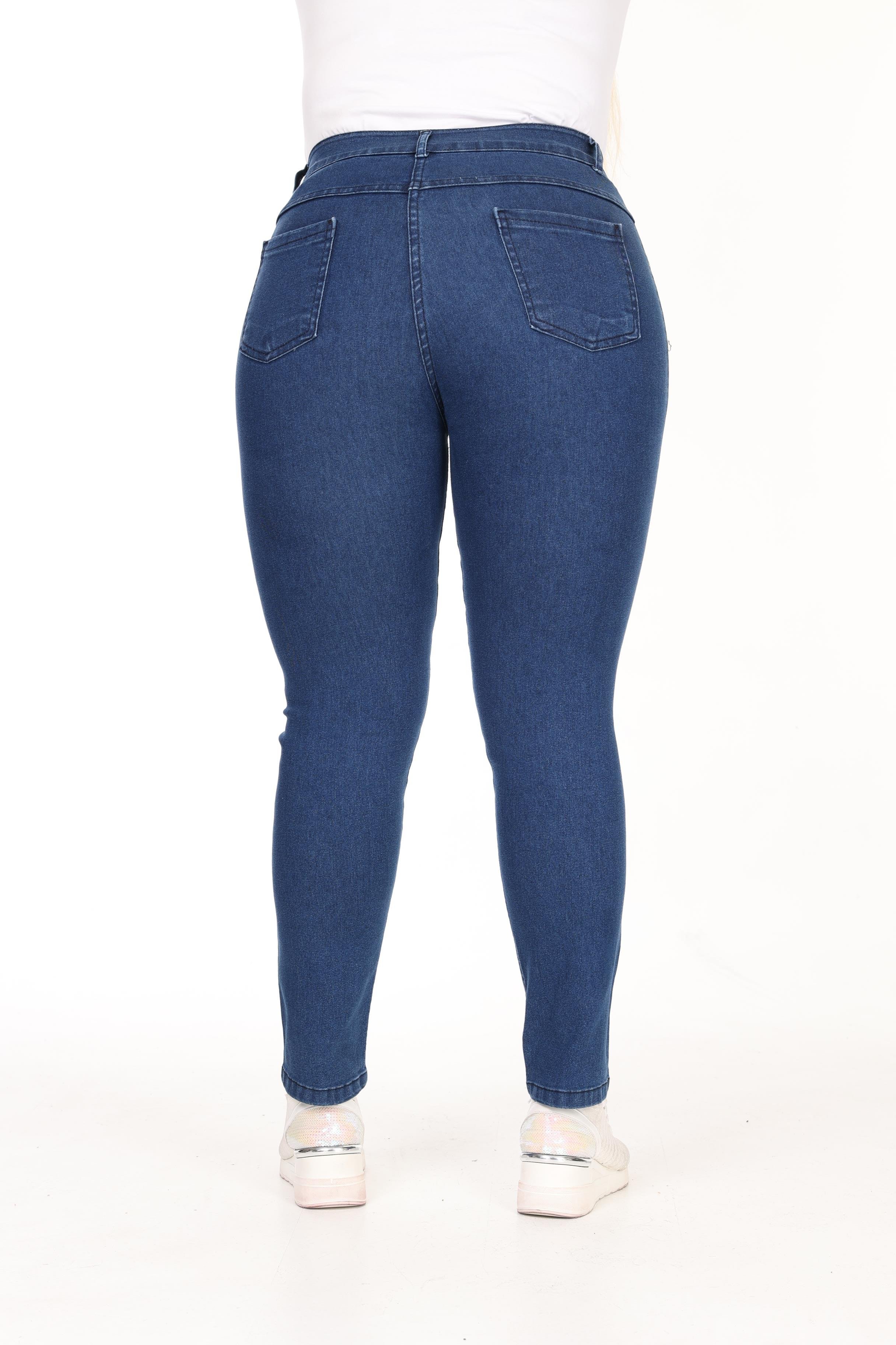 Büyük Beden Toparlayıcı Yüksek Bel Esnek Skinny Jeans