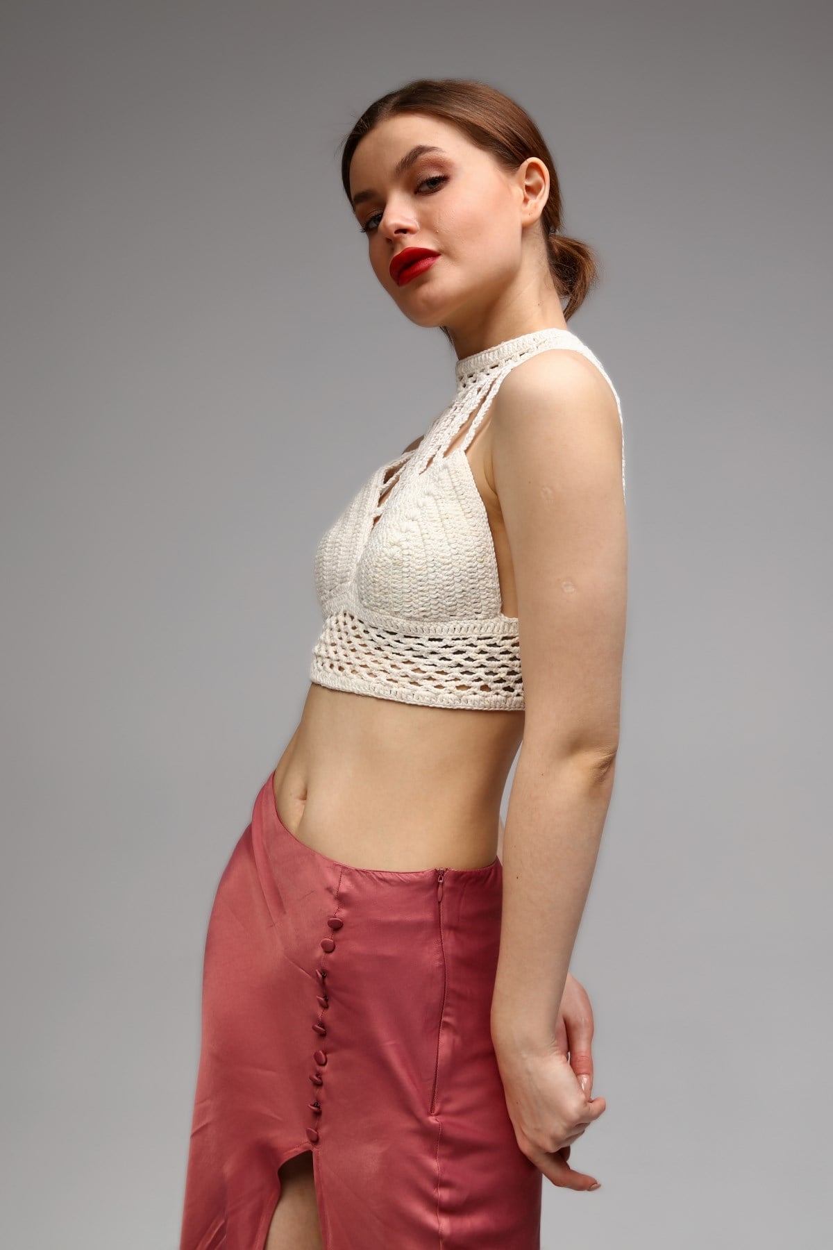 El Örgüsü Bralet Büstiyer Crop 