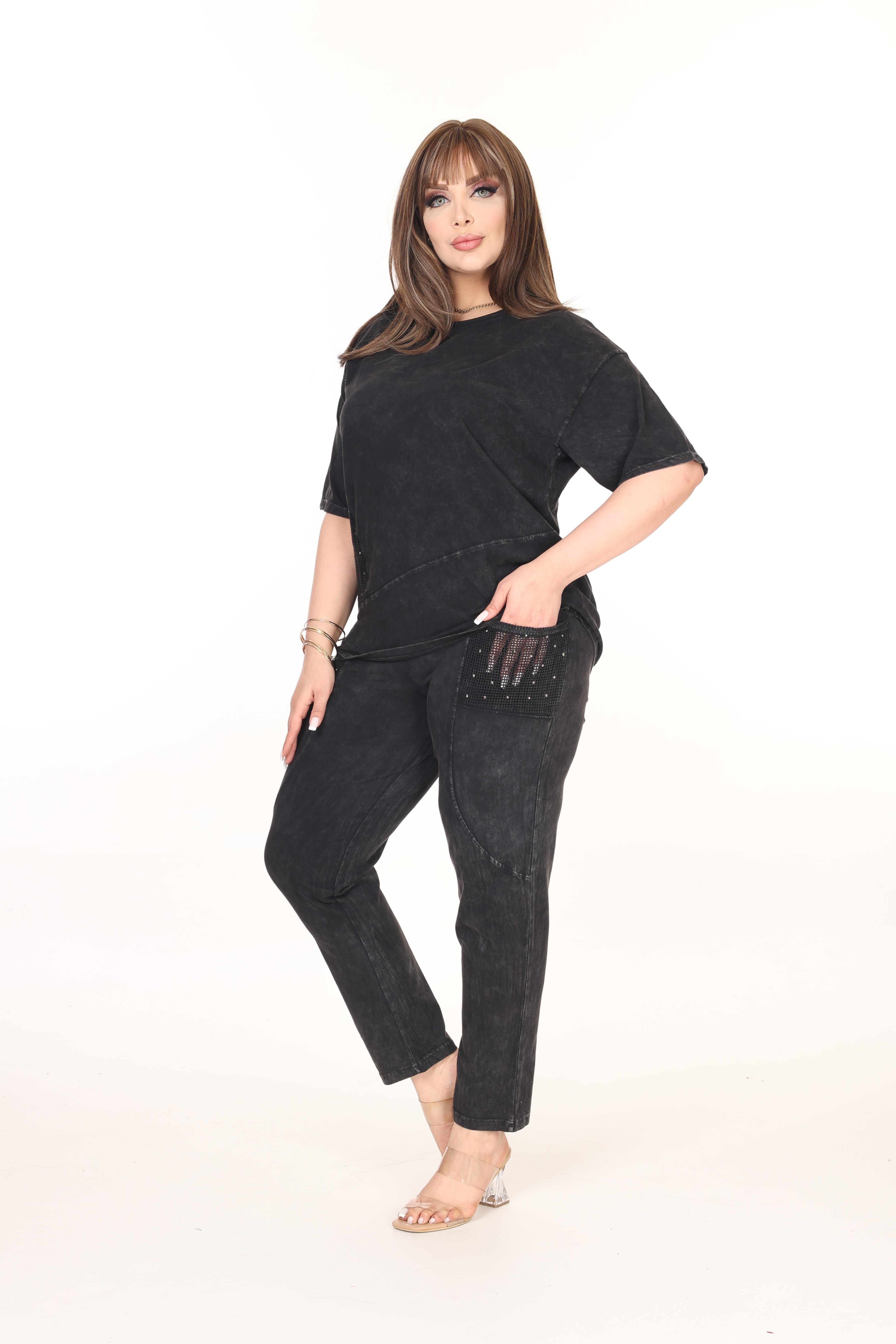 File Detaylı &100pamuk Yıkamalı Kumaş Takım