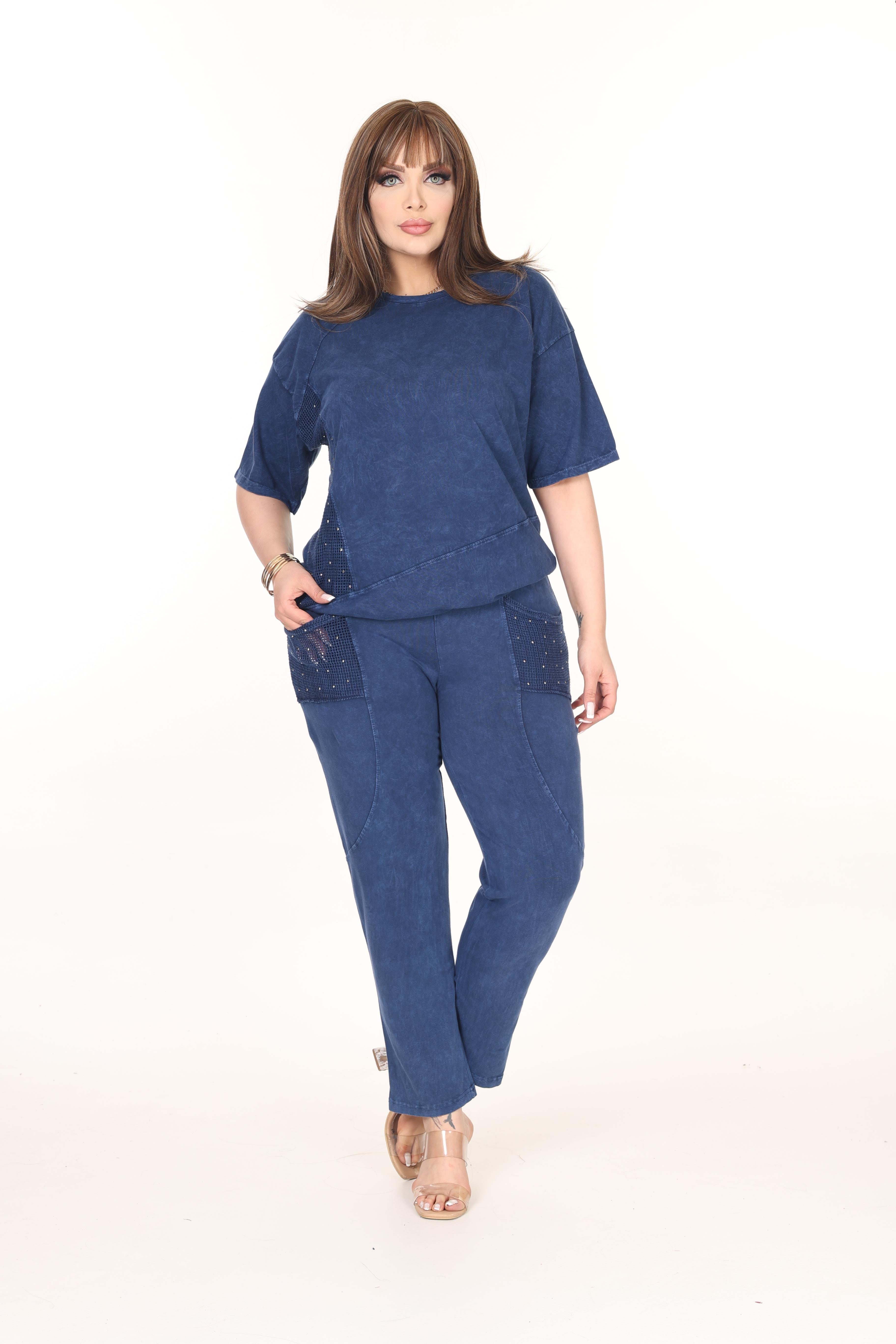 File Detaylı &100pamuk Yıkamalı Kumaş Takım