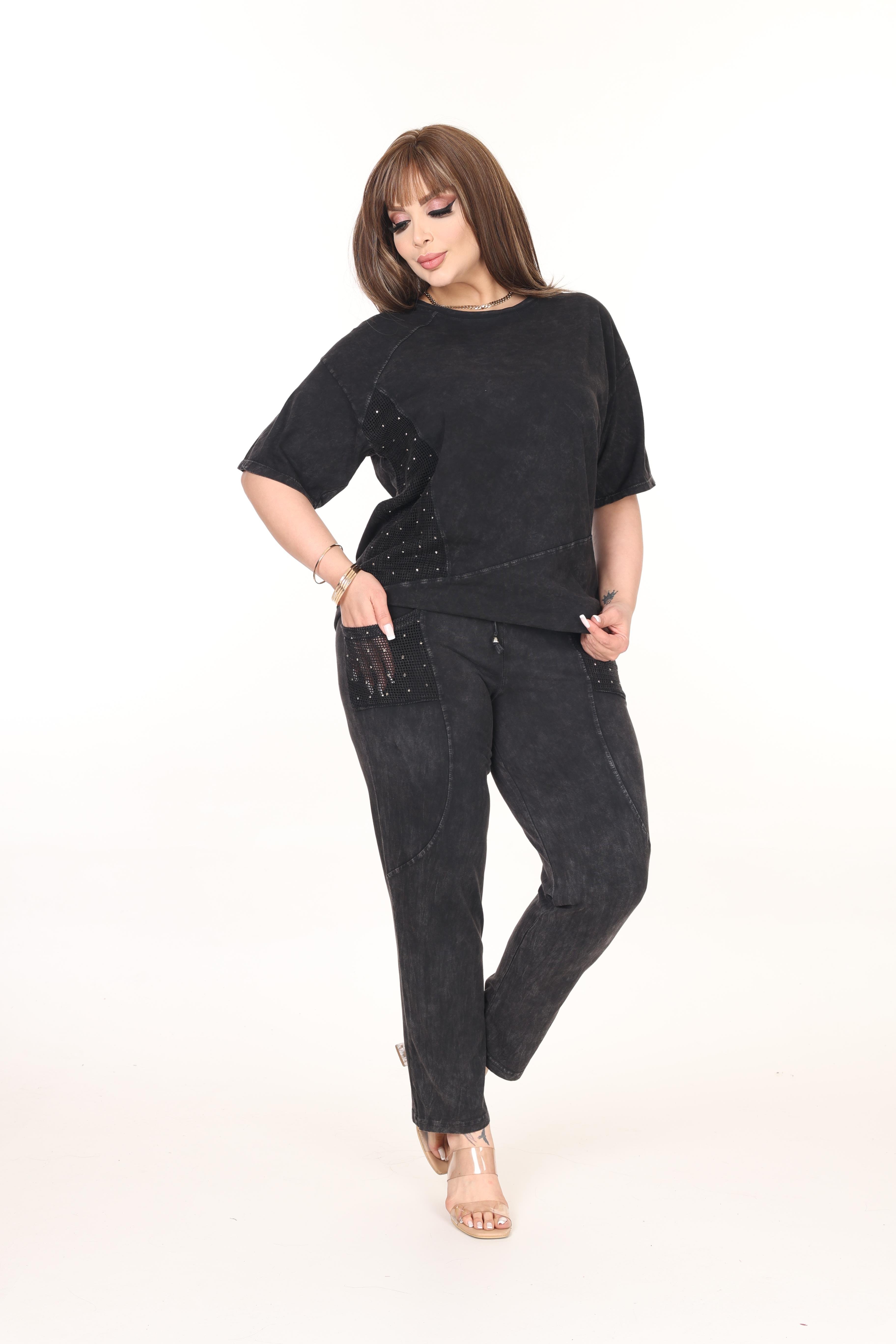 File Detaylı &100pamuk Yıkamalı Kumaş Takım