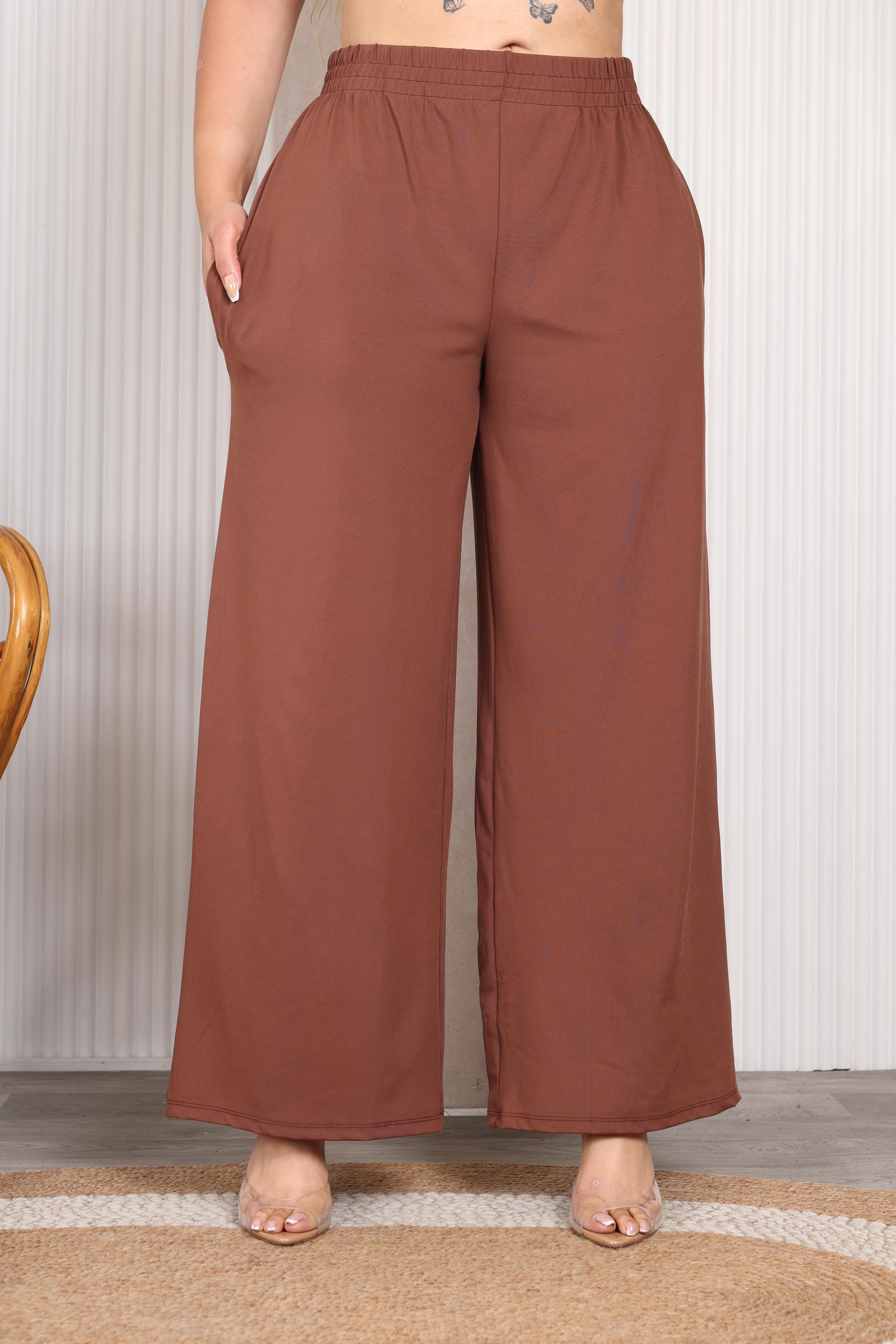 Güneş Detaylı Pantolon & Bluz Örme Büyük Beden Takım