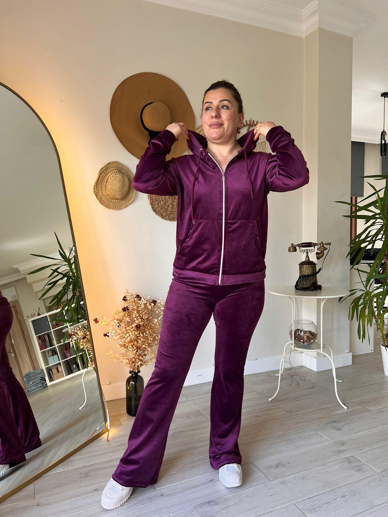 İspanyol Paça Tayt Pantolon & Fermuarlı Sweat Alt-Üst Takım | Mjora Butik