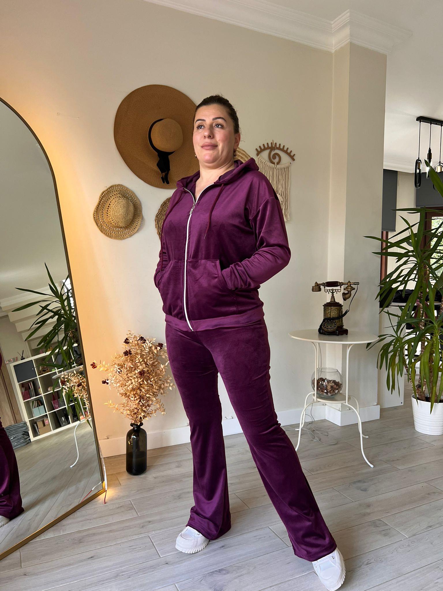 İspanyol Paça Tayt Pantolon & Fermuarlı Sweat Alt-Üst Takım | Mjora Butik