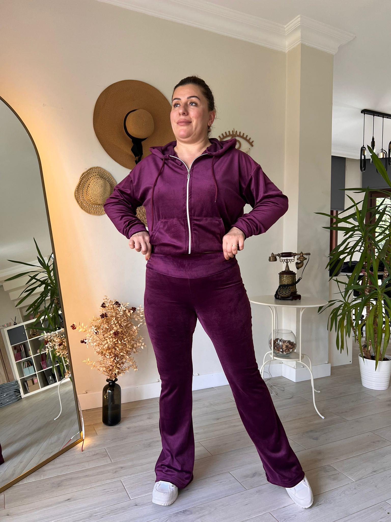 İspanyol Paça Tayt Pantolon & Fermuarlı Sweat Alt-Üst Takım | Mjora Butik