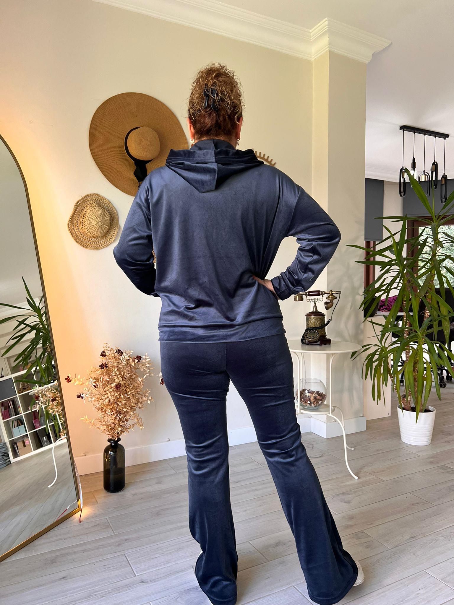 İspanyol Paça Tayt Pantolon & Fermuarlı Sweat Alt-Üst Takım | Mjora Butik