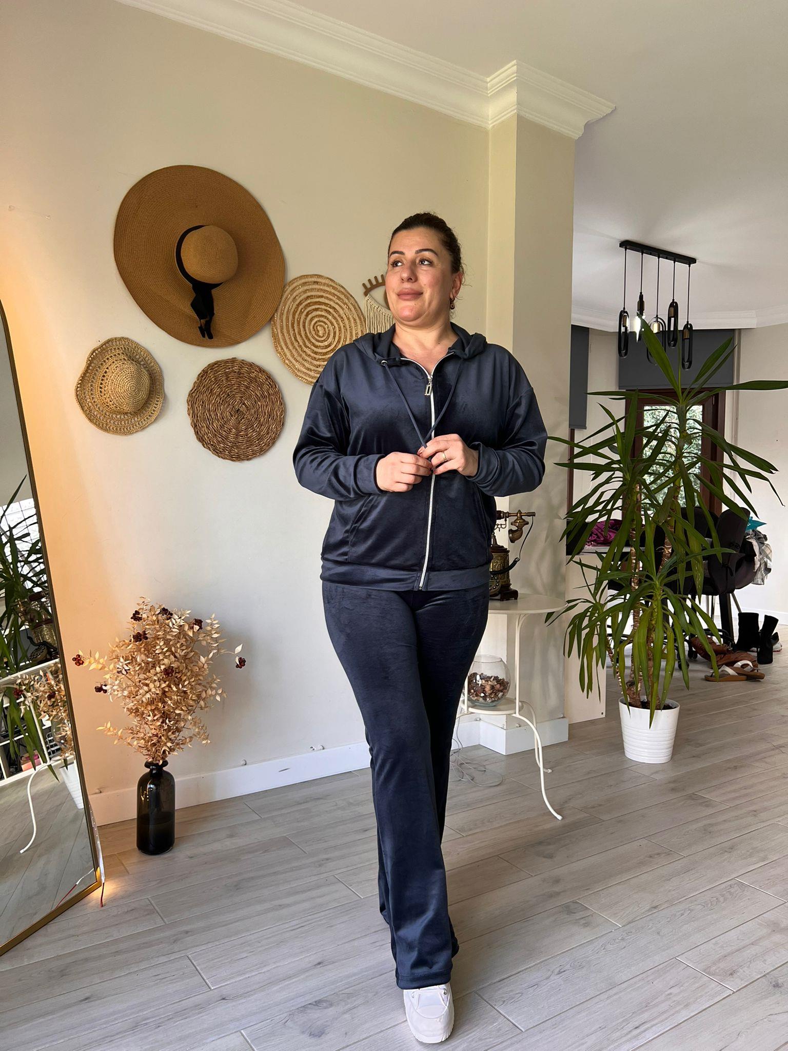 İspanyol Paça Tayt Pantolon & Fermuarlı Sweat Alt-Üst Takım | Mjora Butik