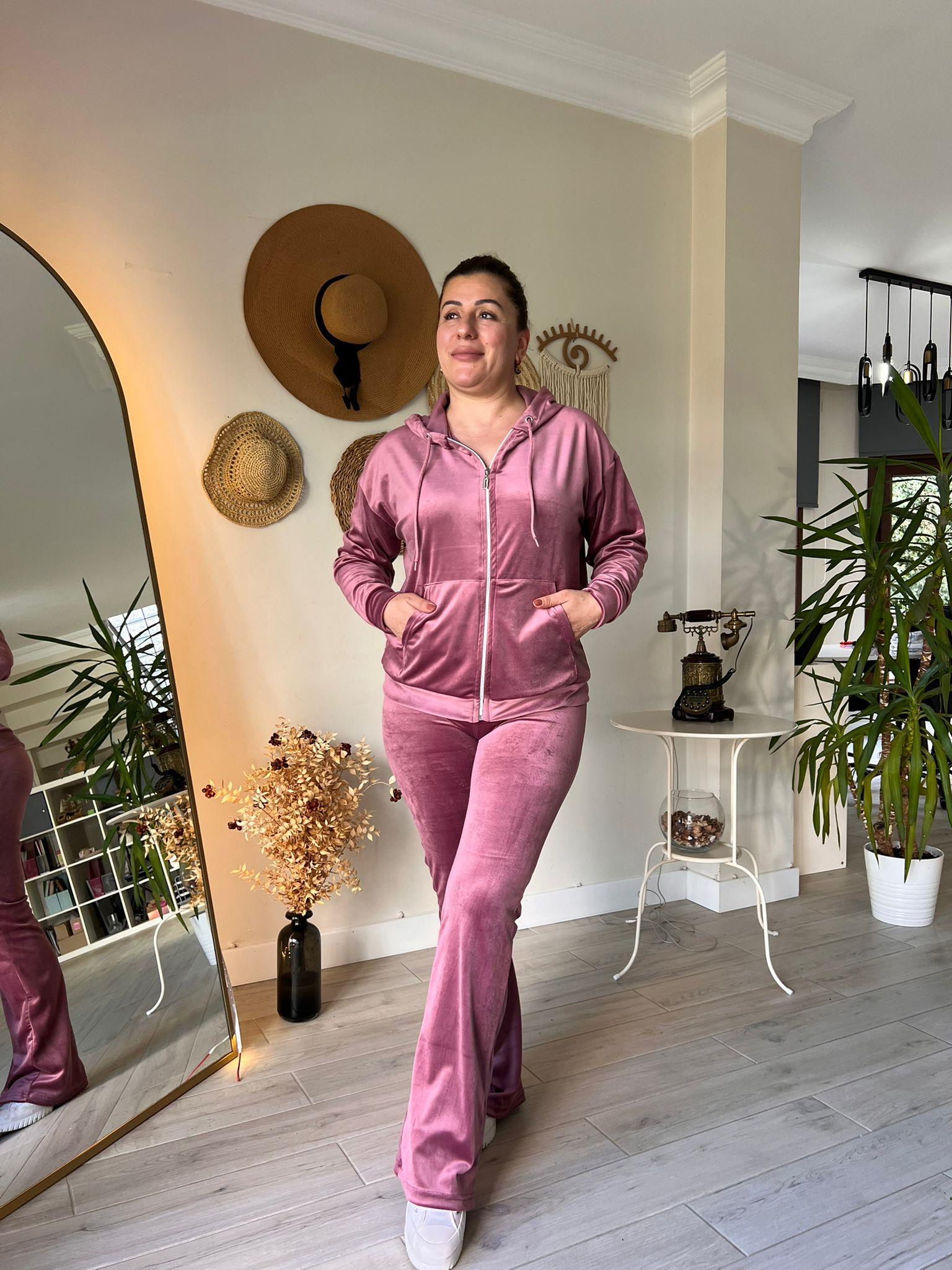 İspanyol Paça Tayt Pantolon & Fermuarlı Sweat Alt-Üst Takım | Mjora Butik