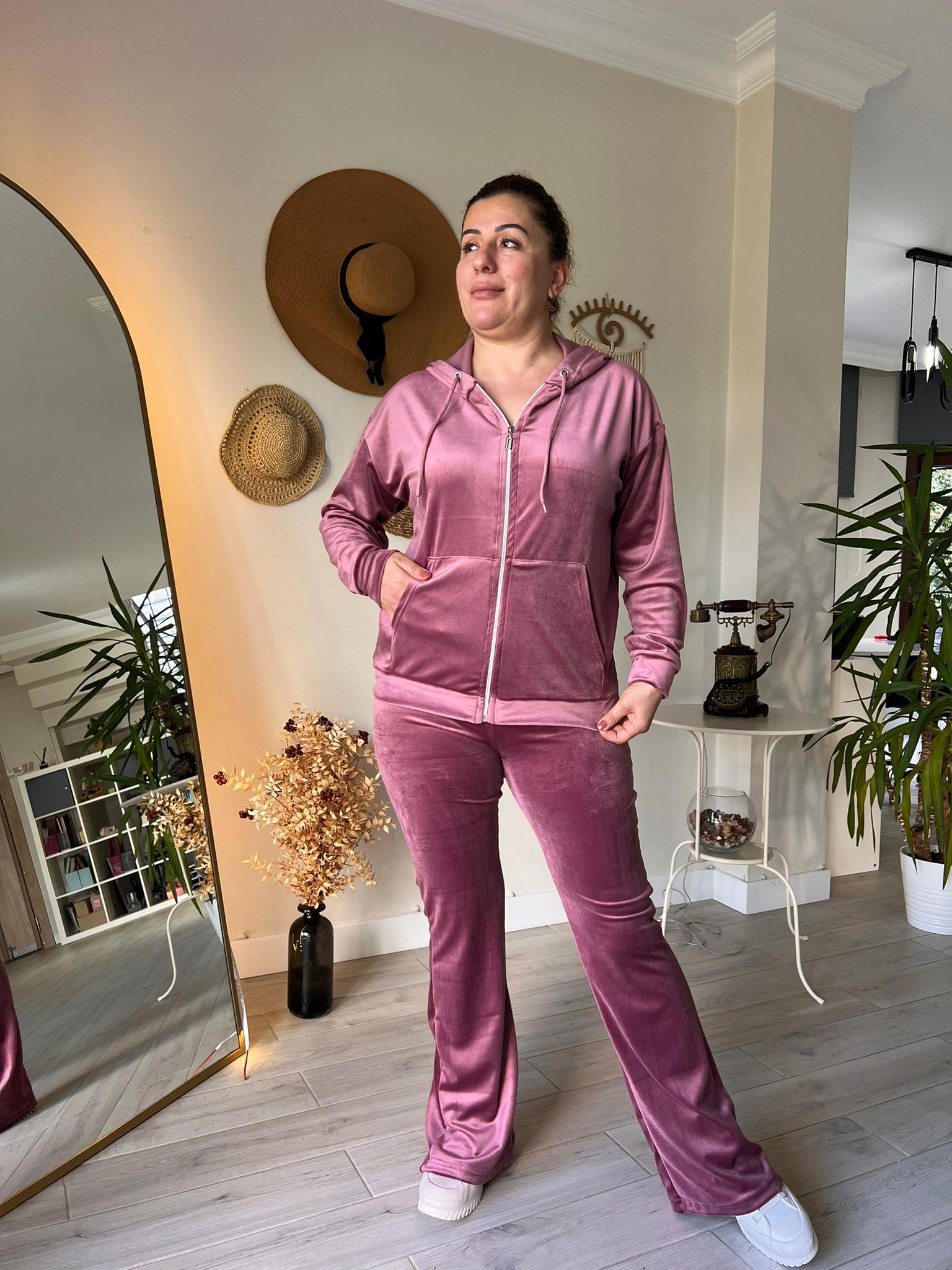 İspanyol Paça Tayt Pantolon & Fermuarlı Sweat Alt-Üst Takım | Mjora Butik