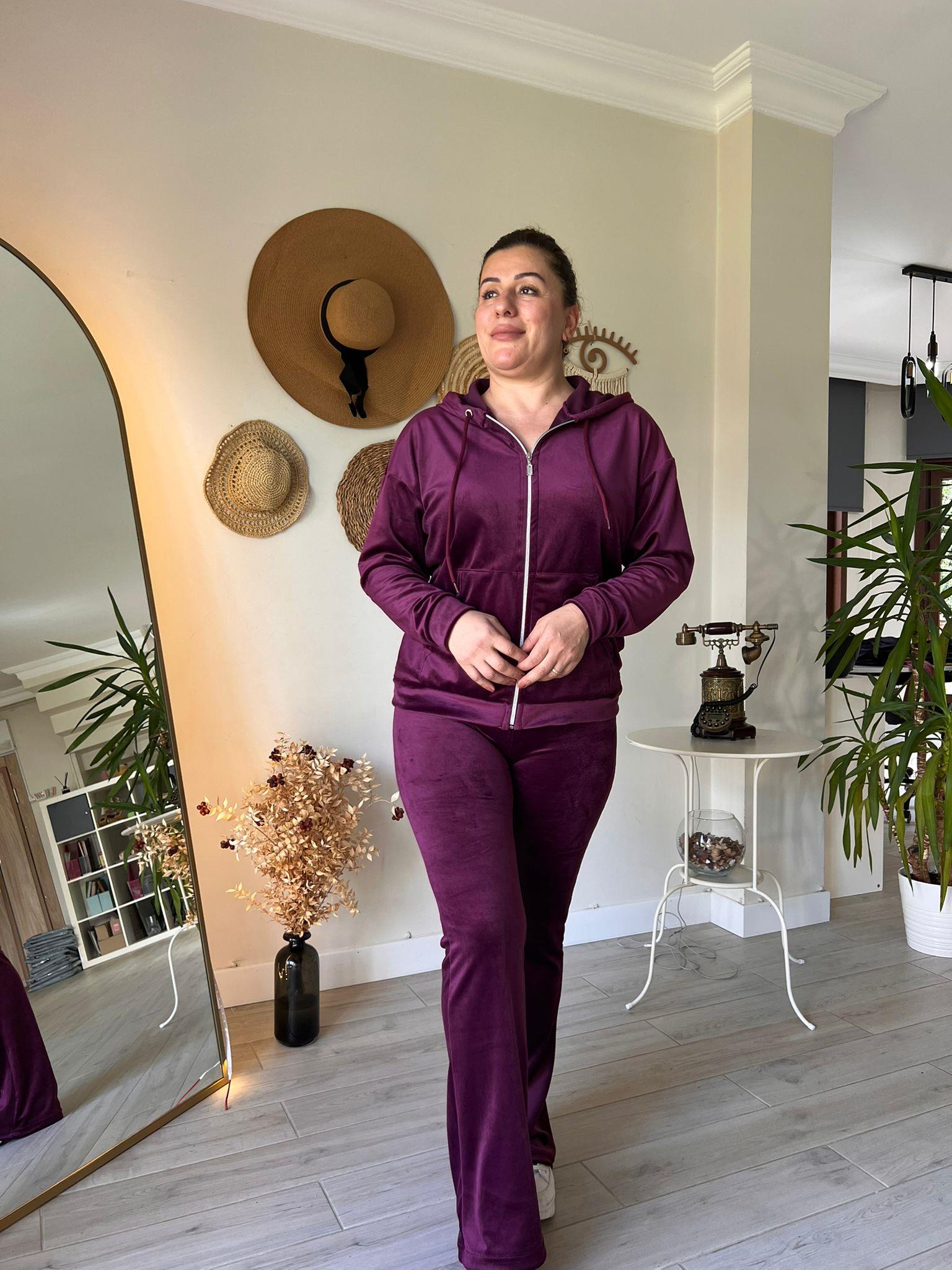 İspanyol Paça Tayt Pantolon & Fermuarlı Sweat Alt-Üst Takım | Mjora Butik