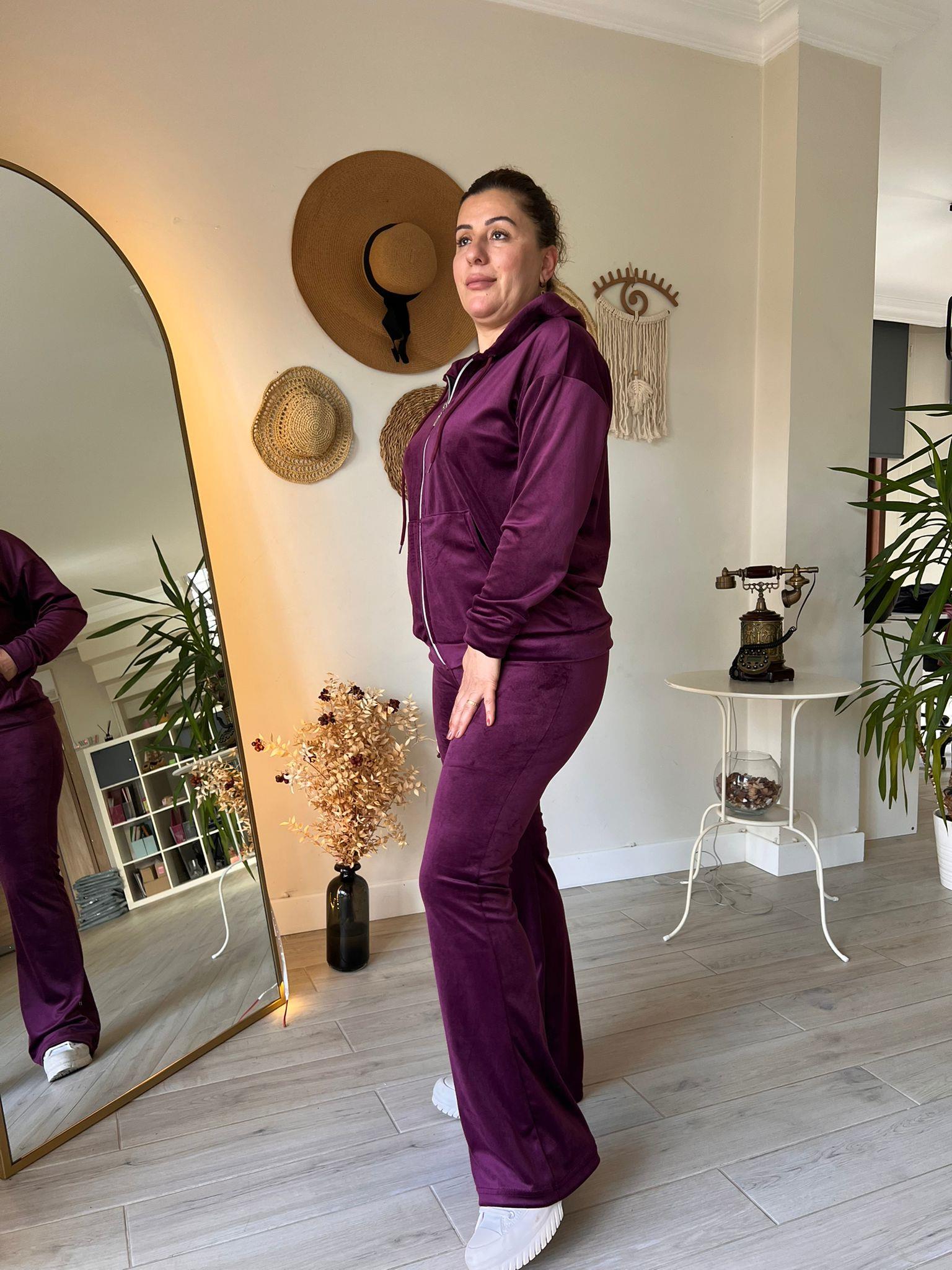 İspanyol Paça Tayt Pantolon & Fermuarlı Sweat Alt-Üst Takım | Mjora Butik