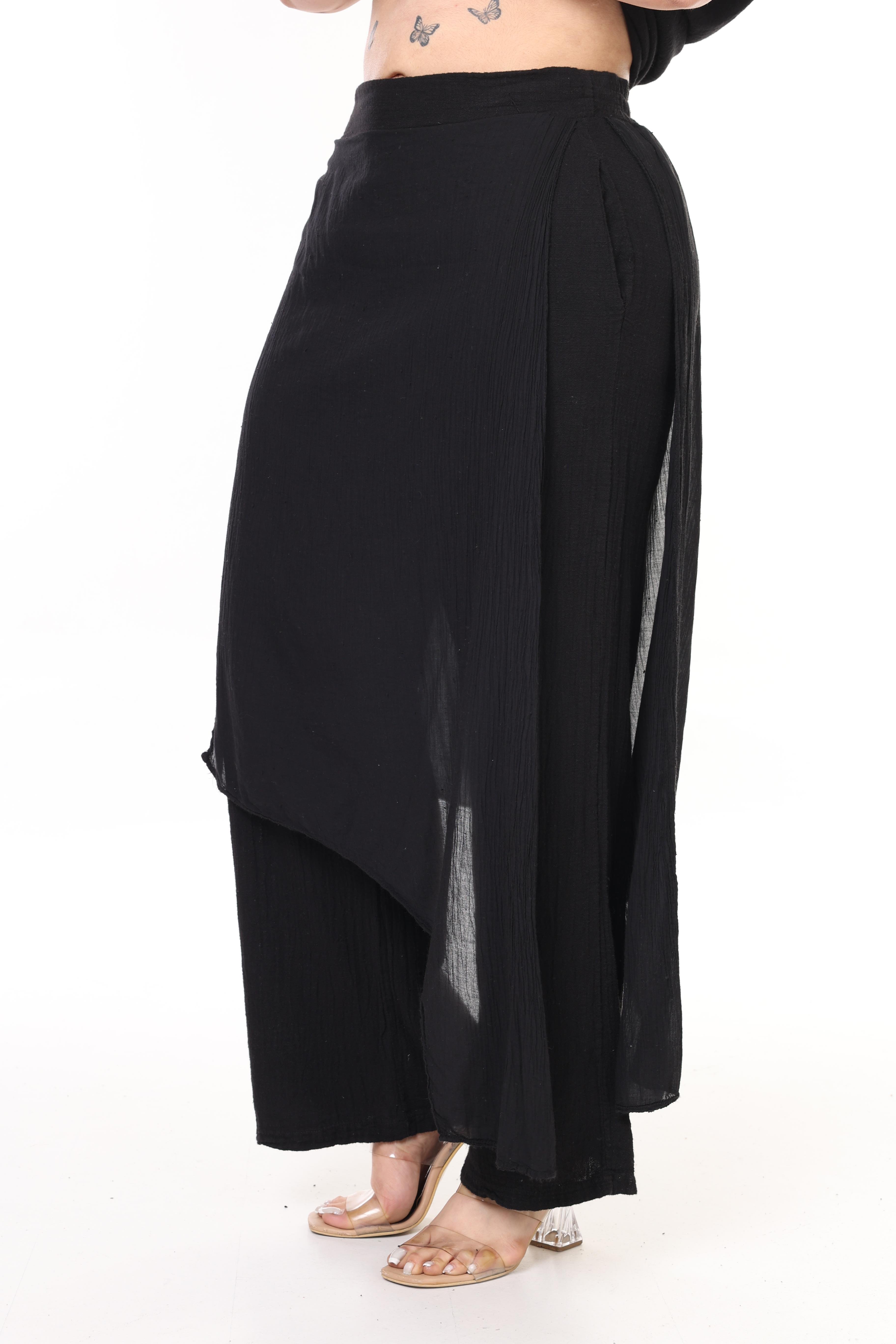 İtalyan Keten Bluz & Pantolon Büyük Beden Takım