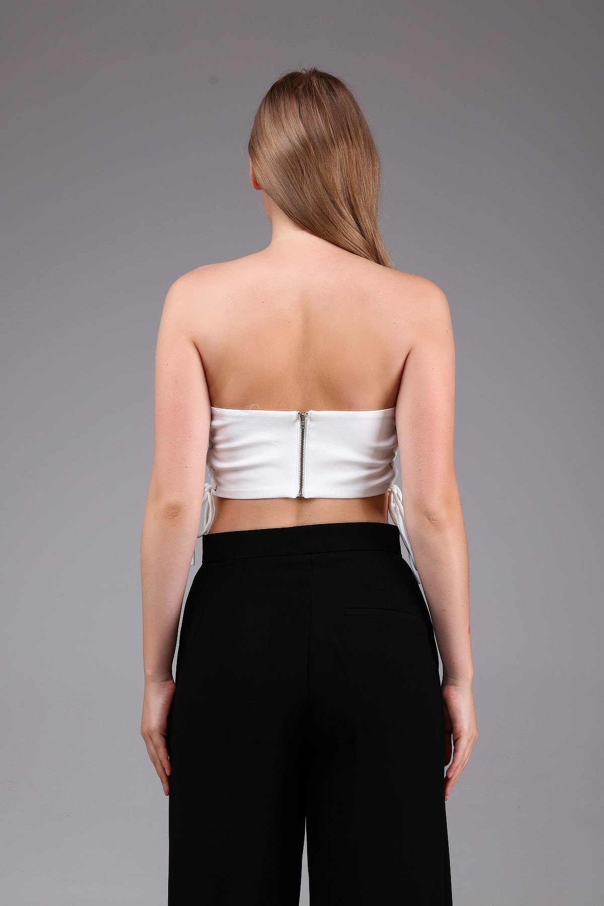 Korse Görünümlü Crop Top