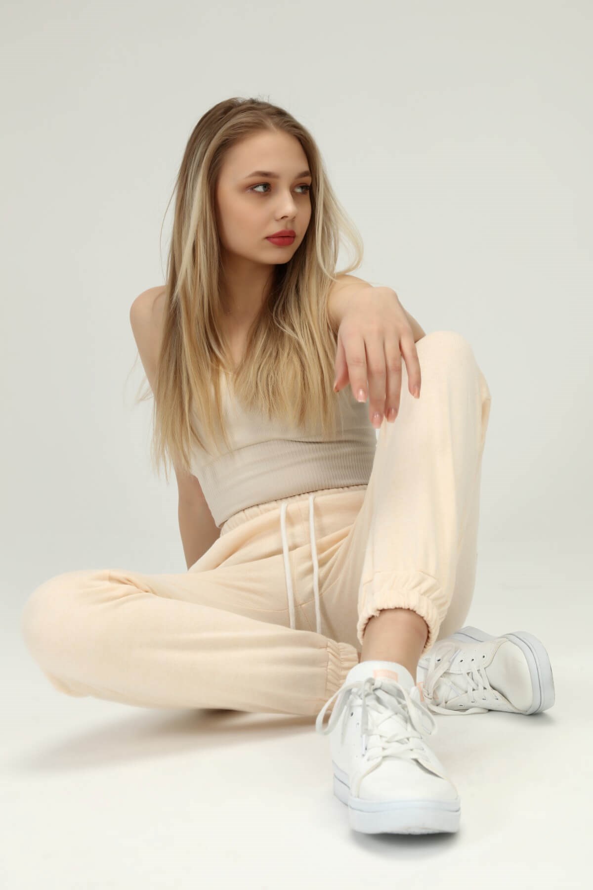 Krem Koton Jogger Paça Lastikli Eşofman 