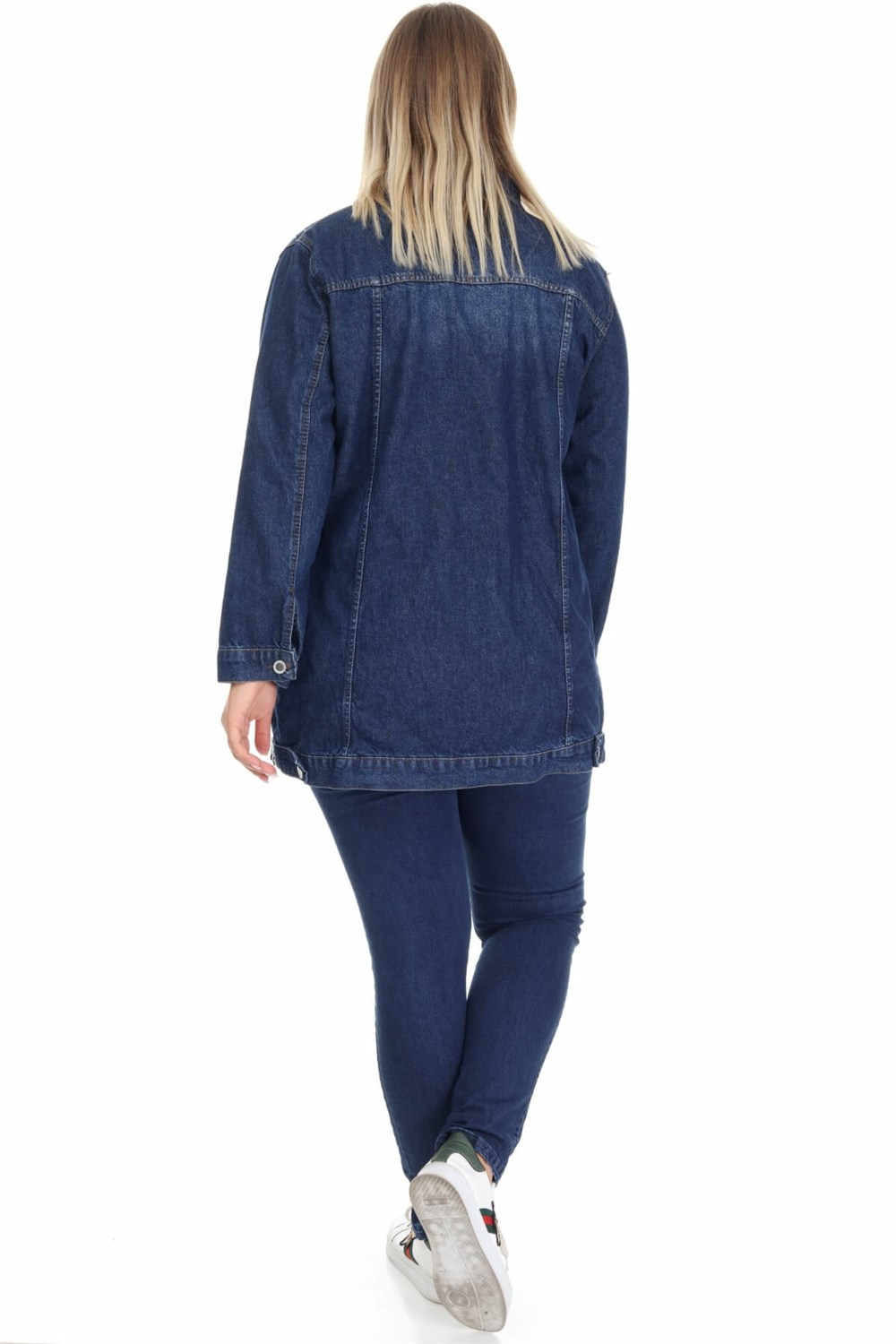 Lacivert boyfriend büyük beden kot ceket