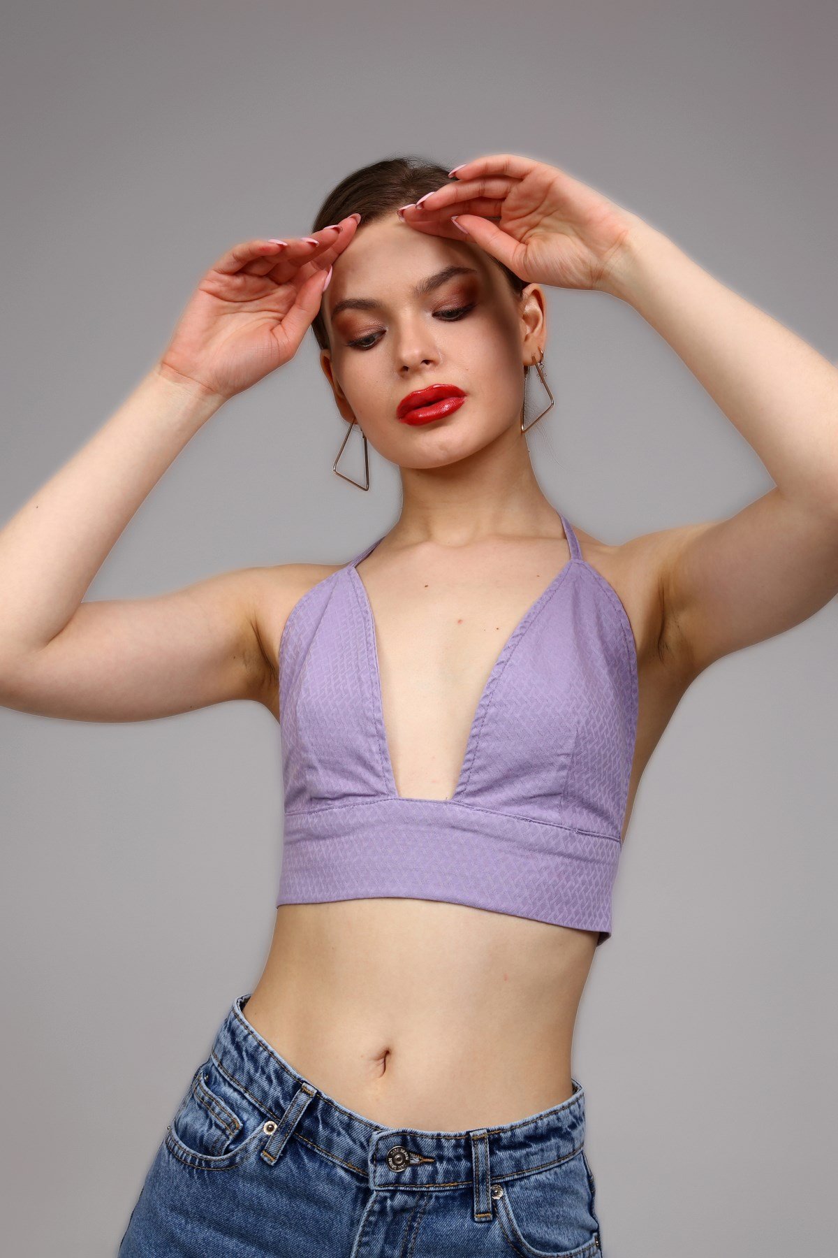 Lila İp Bağlamalı Bralet