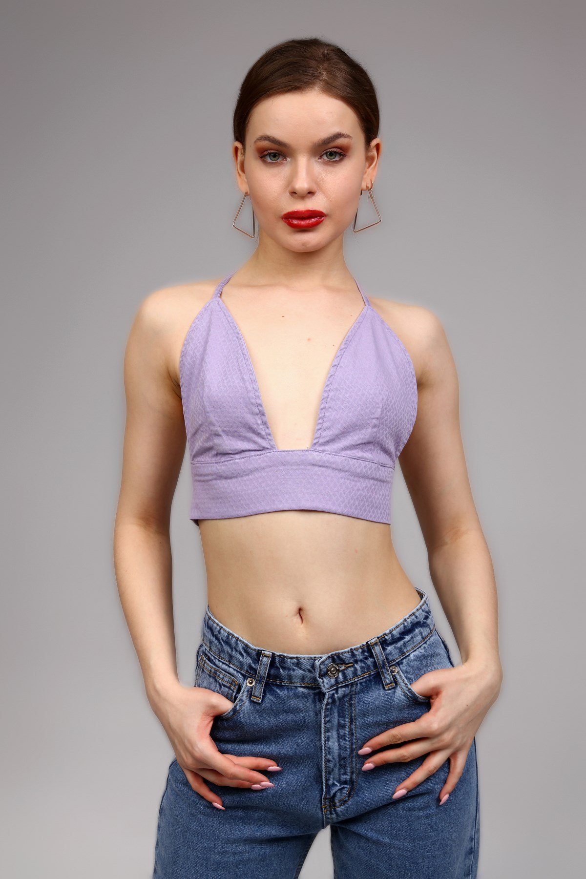 Lila İp Bağlamalı Bralet