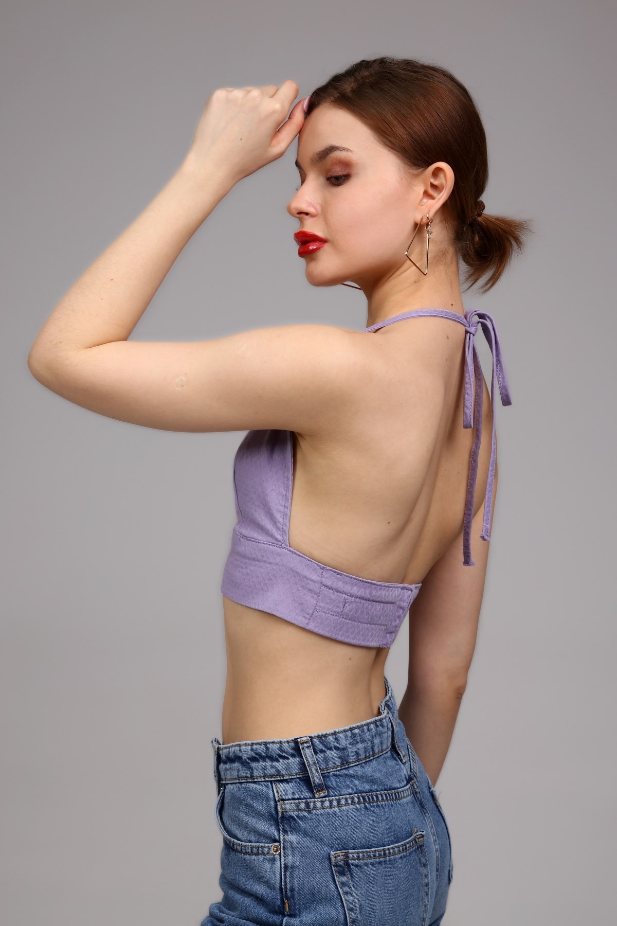 Lila İp Bağlamalı Bralet