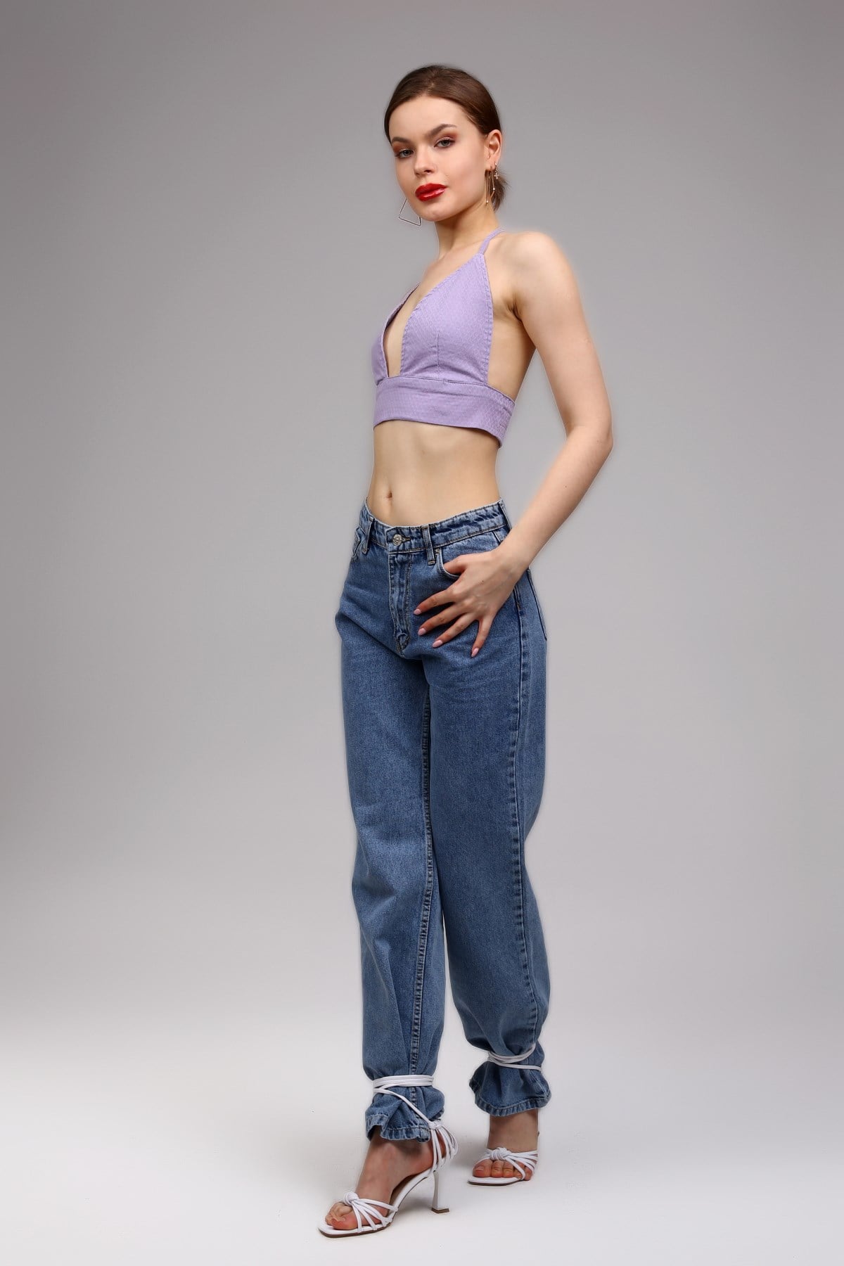 Lila İp Bağlamalı Bralet