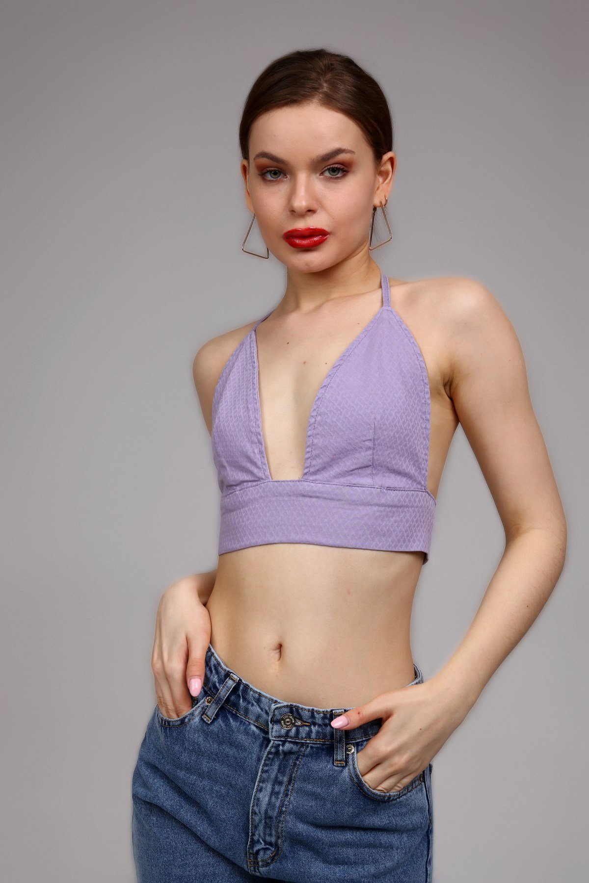 Lila İp Bağlamalı Bralet