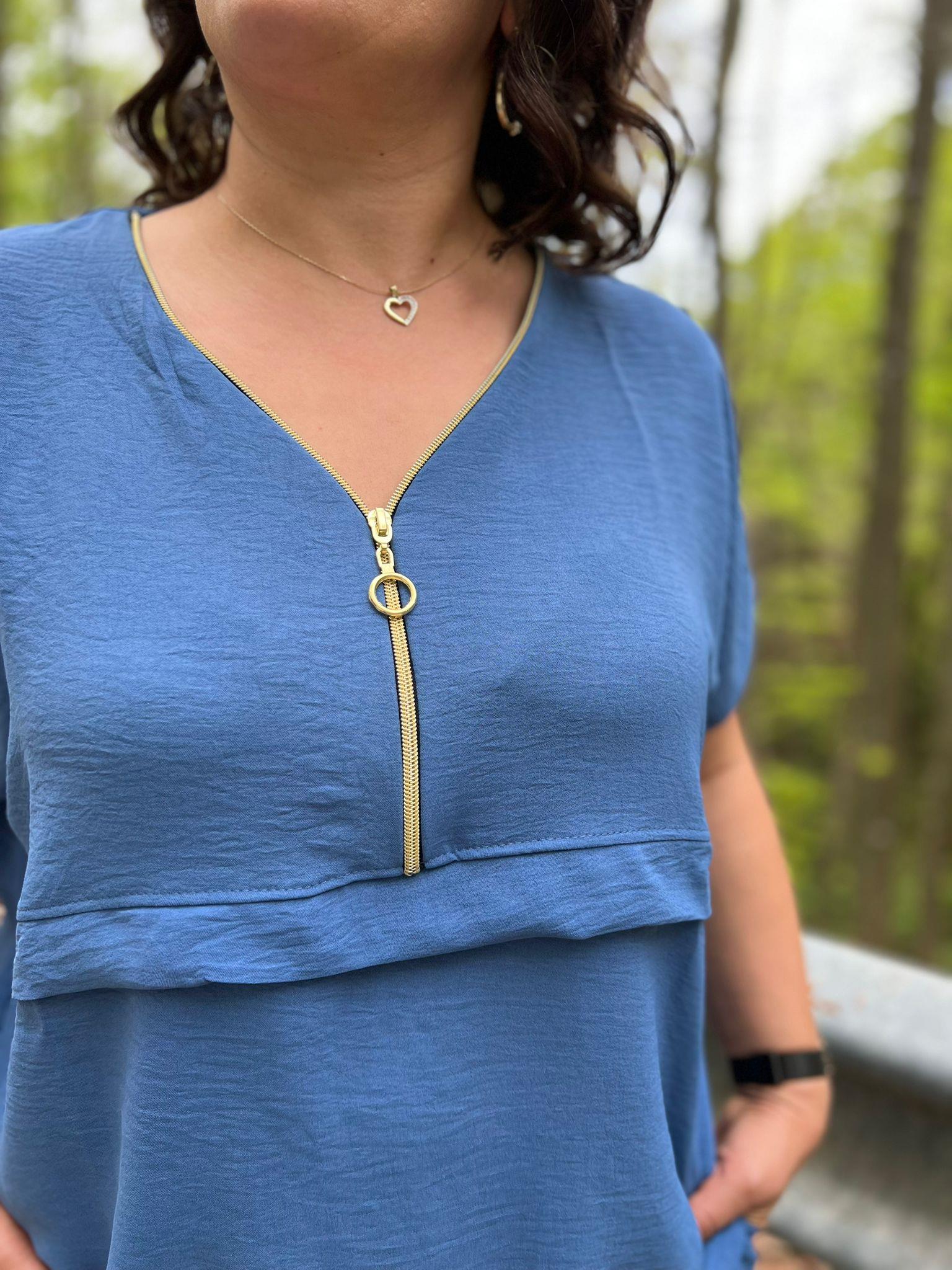 Mavi Aerobin Pantolon & Bluz Büyük Beden Takım