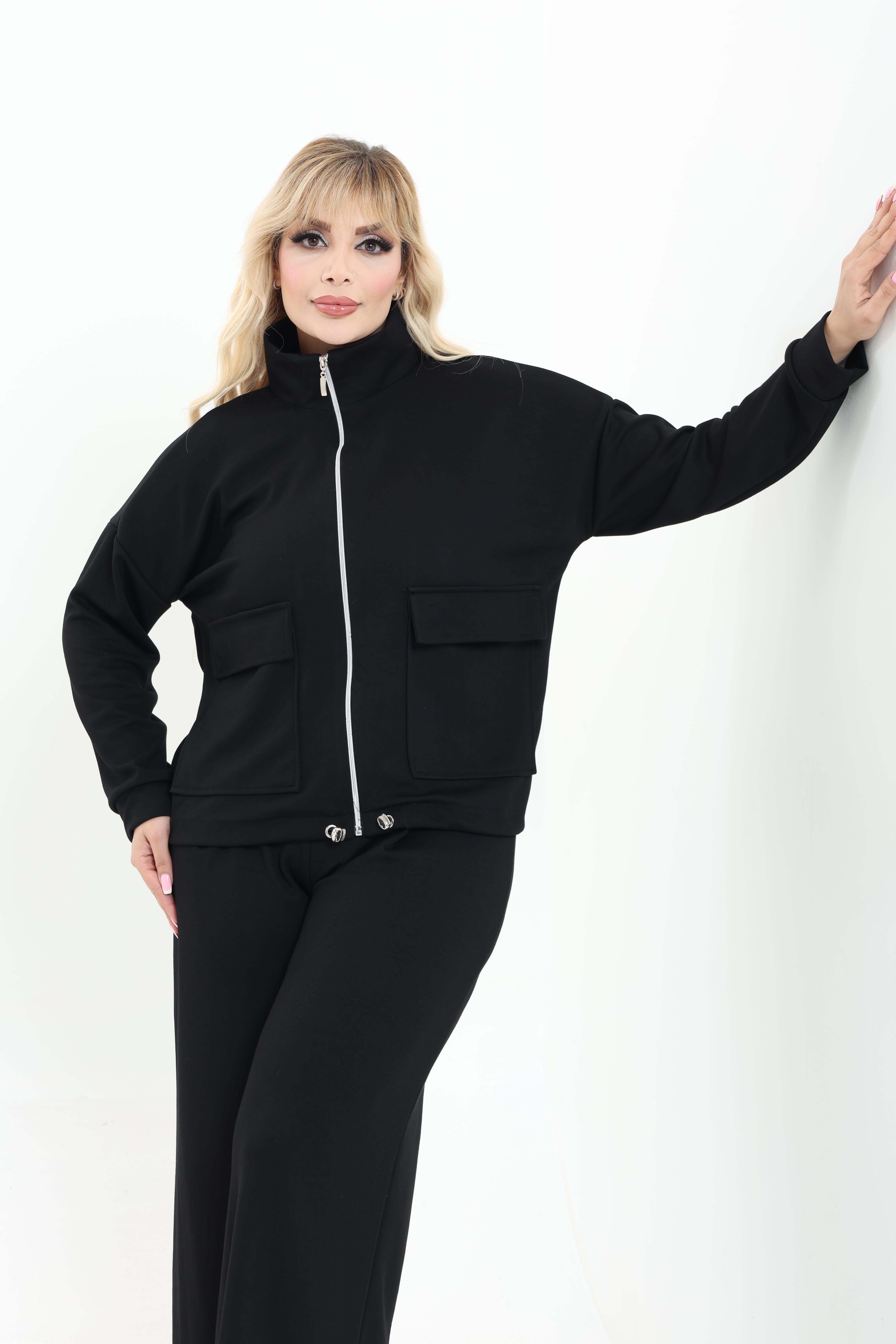 Modal Kumaş Önü Pilili Pantolon & Ayarlanbilir Ceket Alt-Üst Takım | Mjora Butik