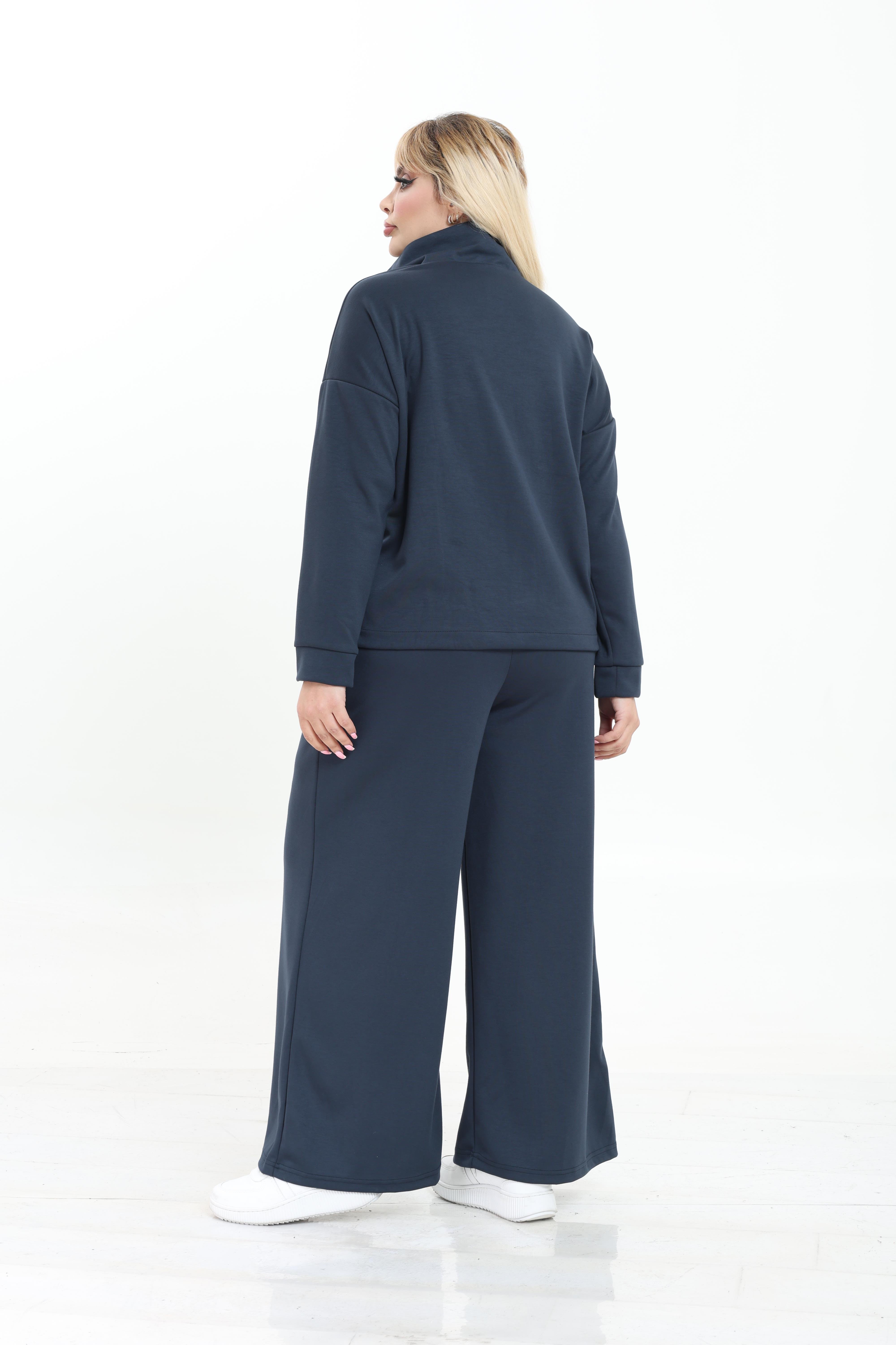 Modal Kumaş Önü Pilili Pantolon & Ayarlanbilir Ceket Alt-Üst Takım | Mjora Butik