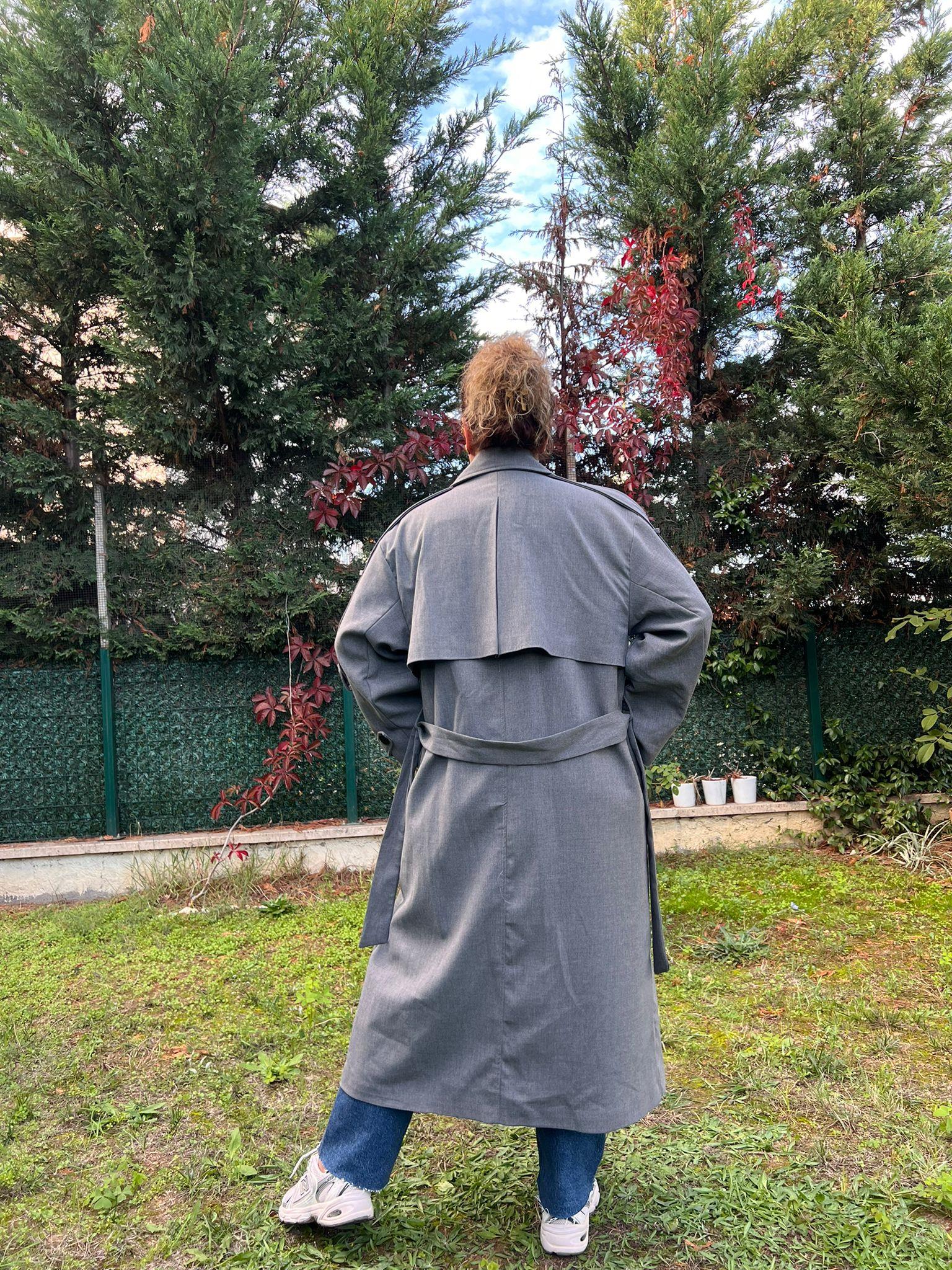 Oversize Astarlı Büyük Beden Trençkot | Mjora Butik