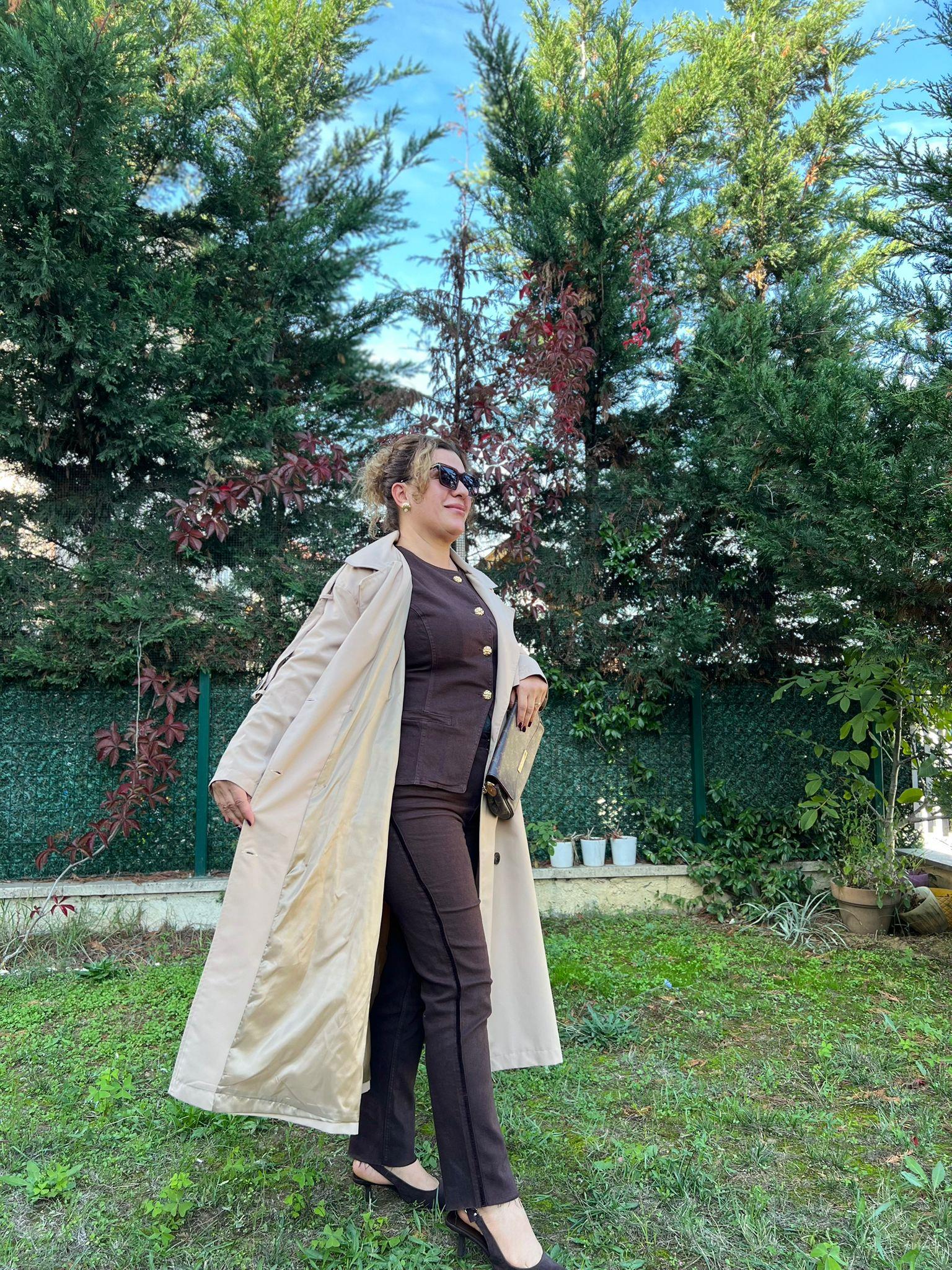 Oversize Rahat Kalıp Büyük Beden Astarlı Trençkot | Mjora Butik