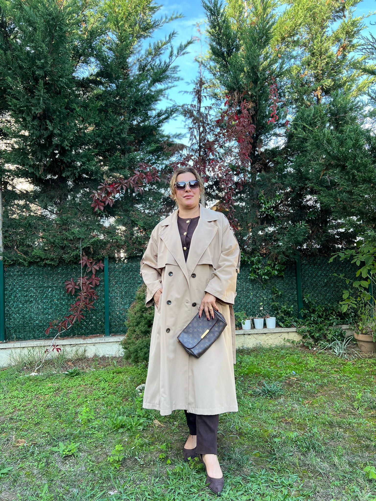 Oversize Rahat Kalıp Büyük Beden Astarlı Trençkot | Mjora Butik