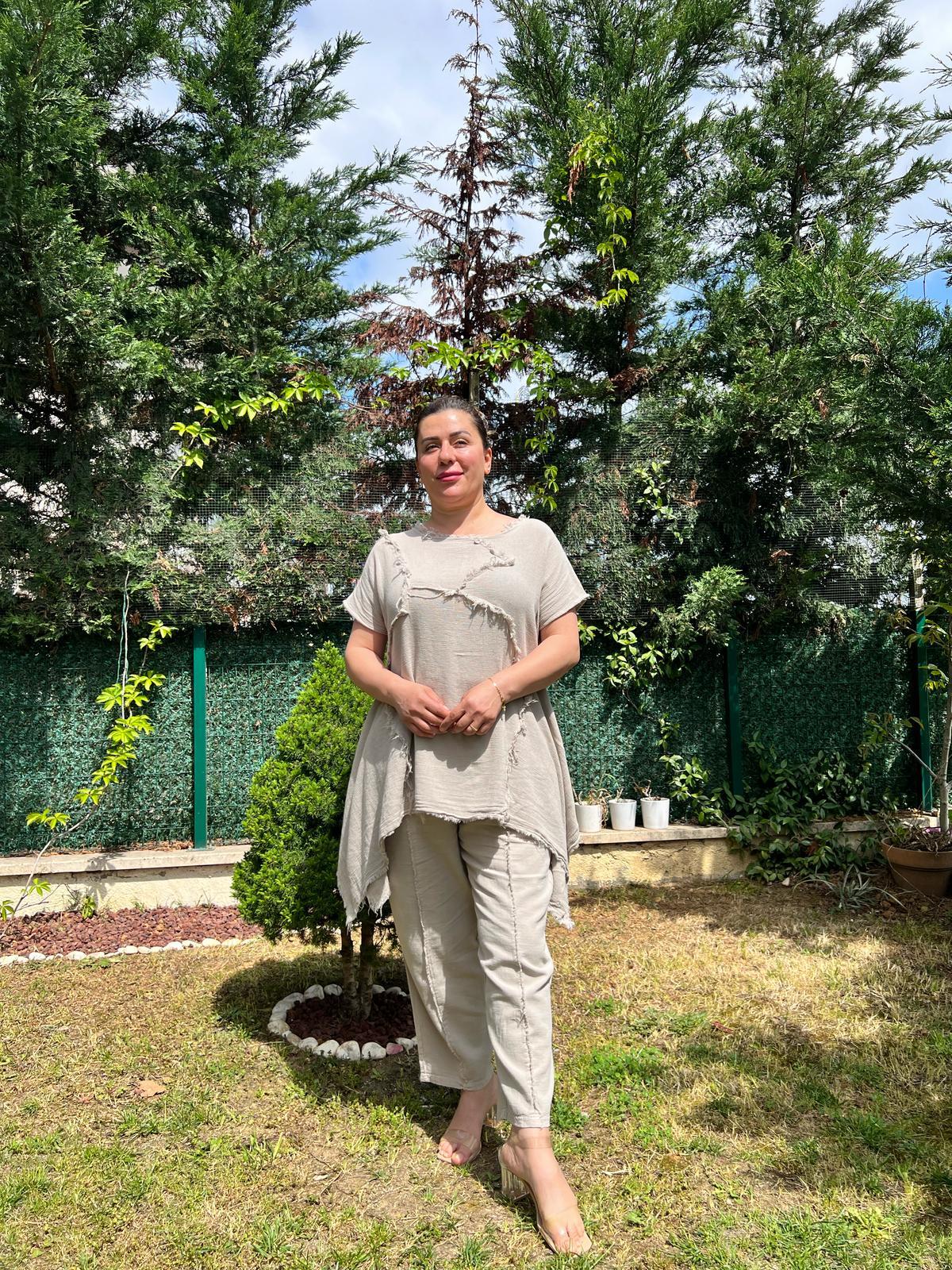 Pamuk Keten Otantik Tarz Alt & Üst Takım 