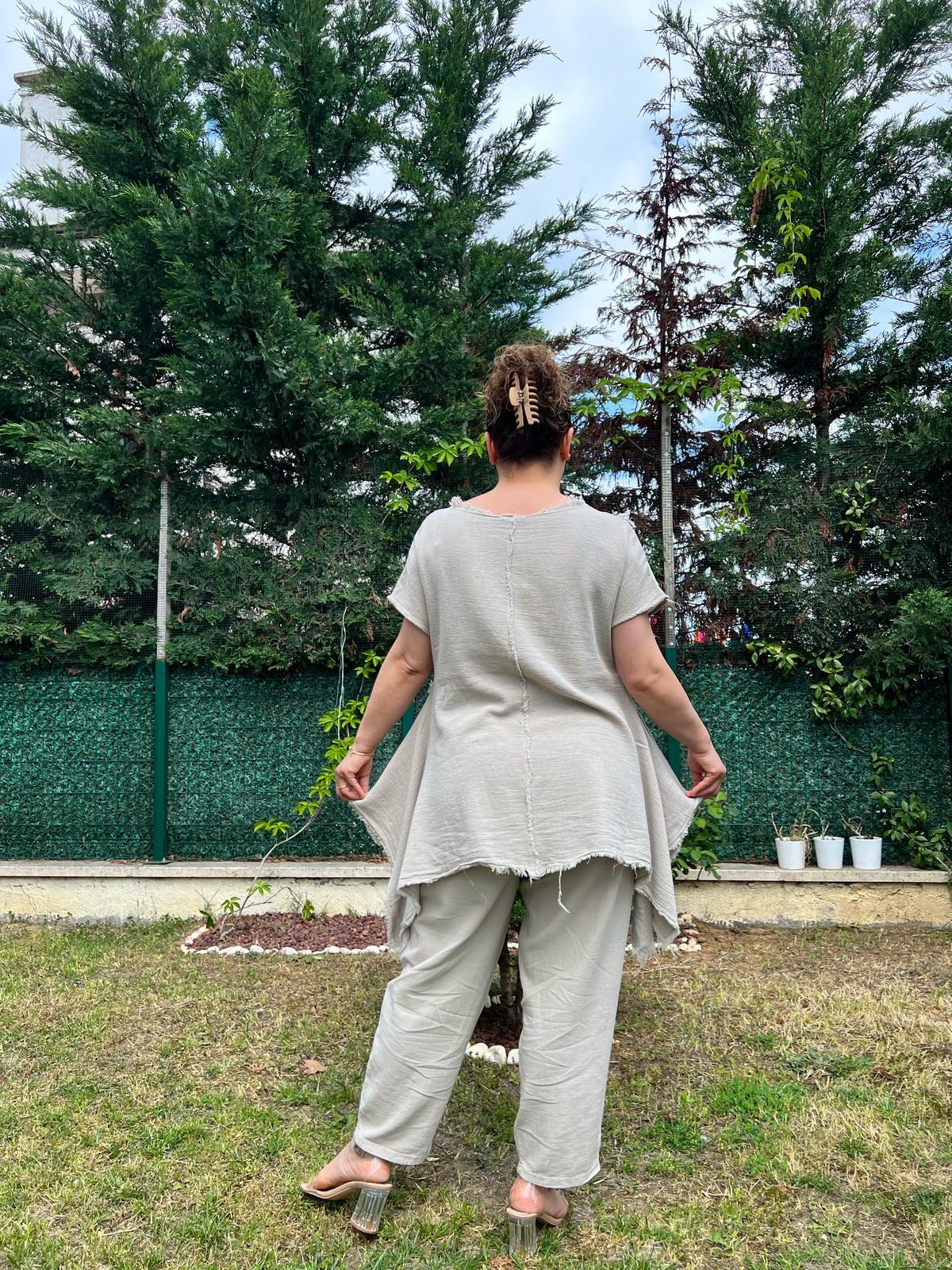 Pamuk Keten Otantik Tarz Alt & Üst Takım 