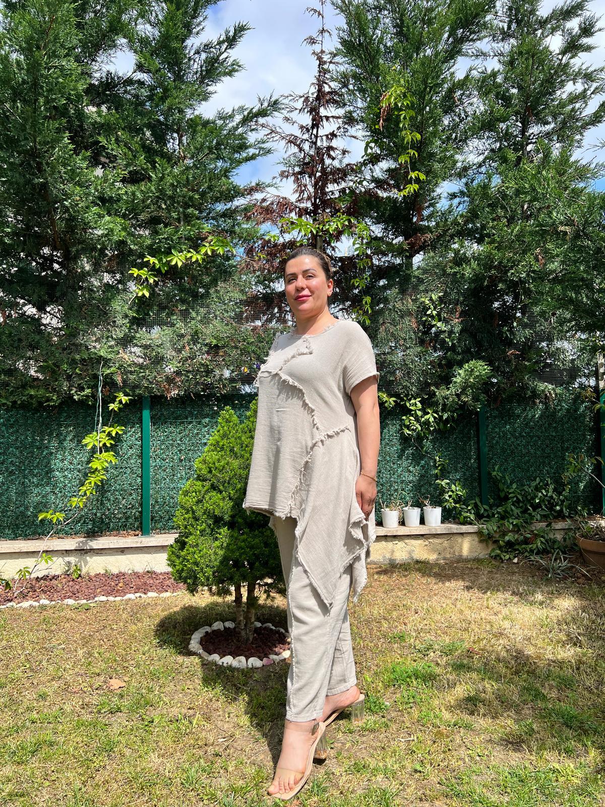 Pamuk Keten Otantik Tarz Alt & Üst Takım 