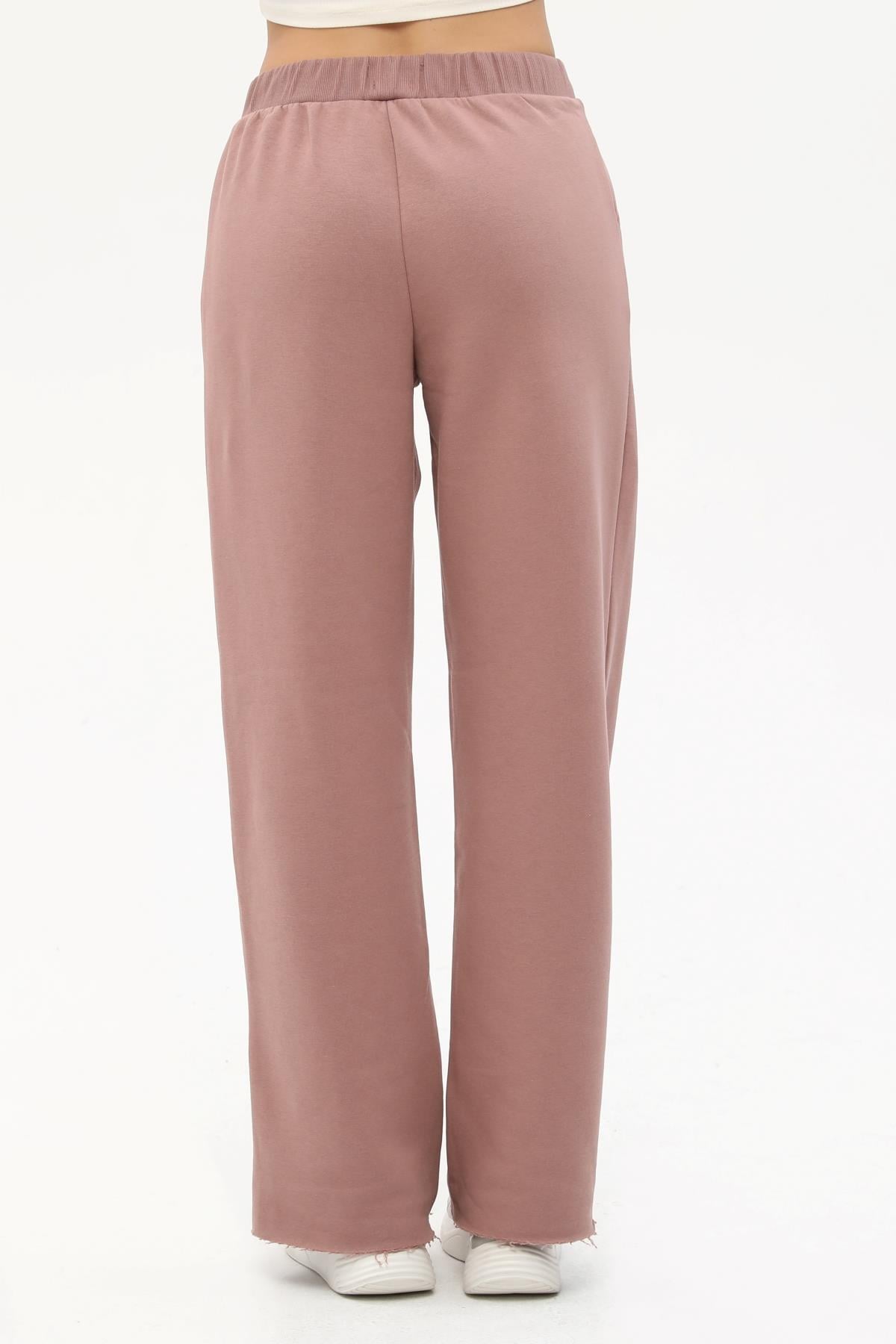 Pembe Düz Kesim Jogger Pantolon