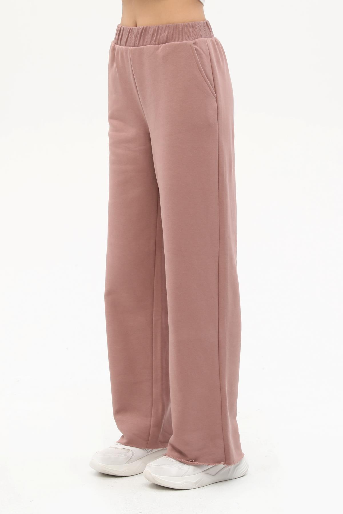 Pembe Düz Kesim Jogger Pantolon