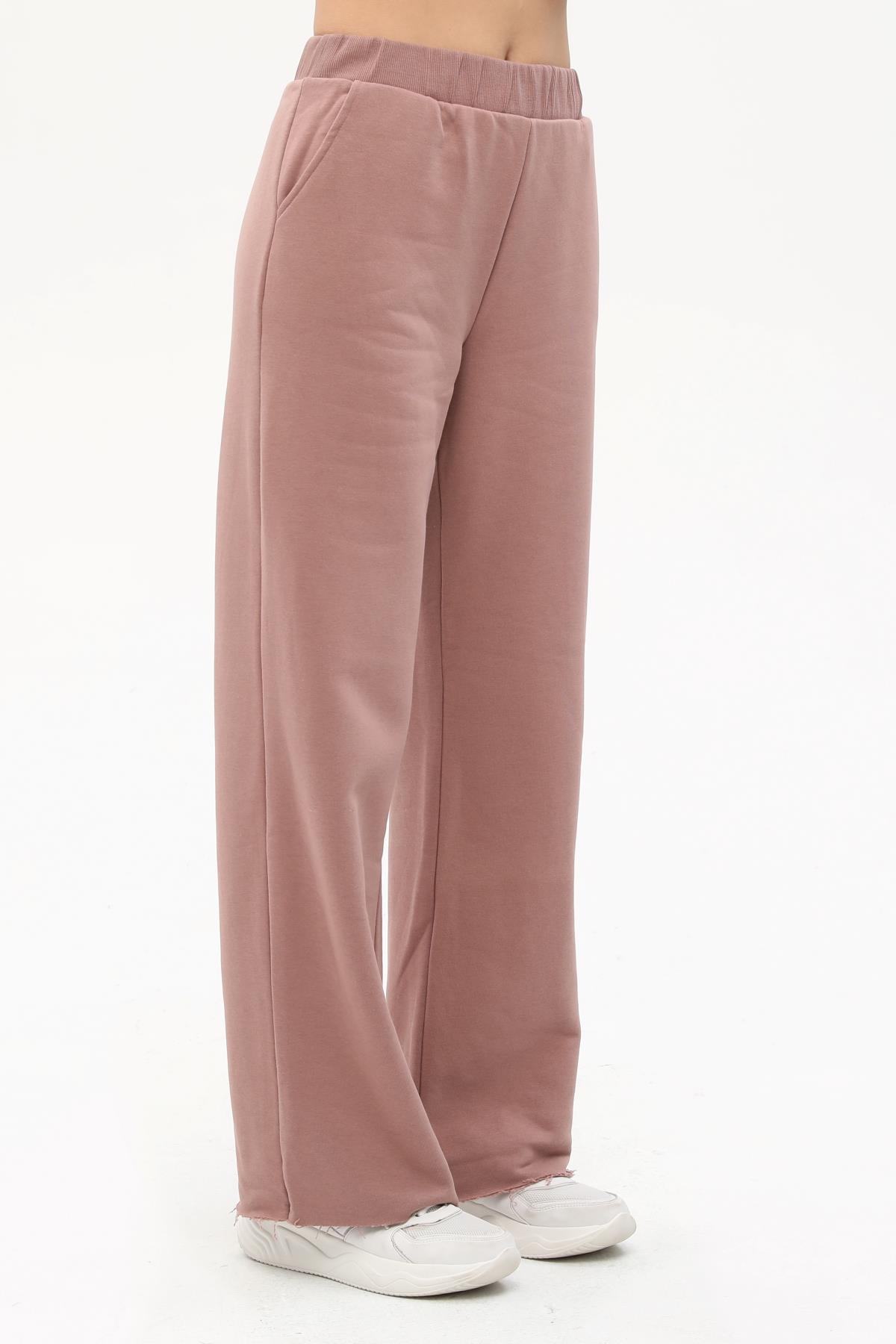 Pembe Düz Kesim Jogger Pantolon