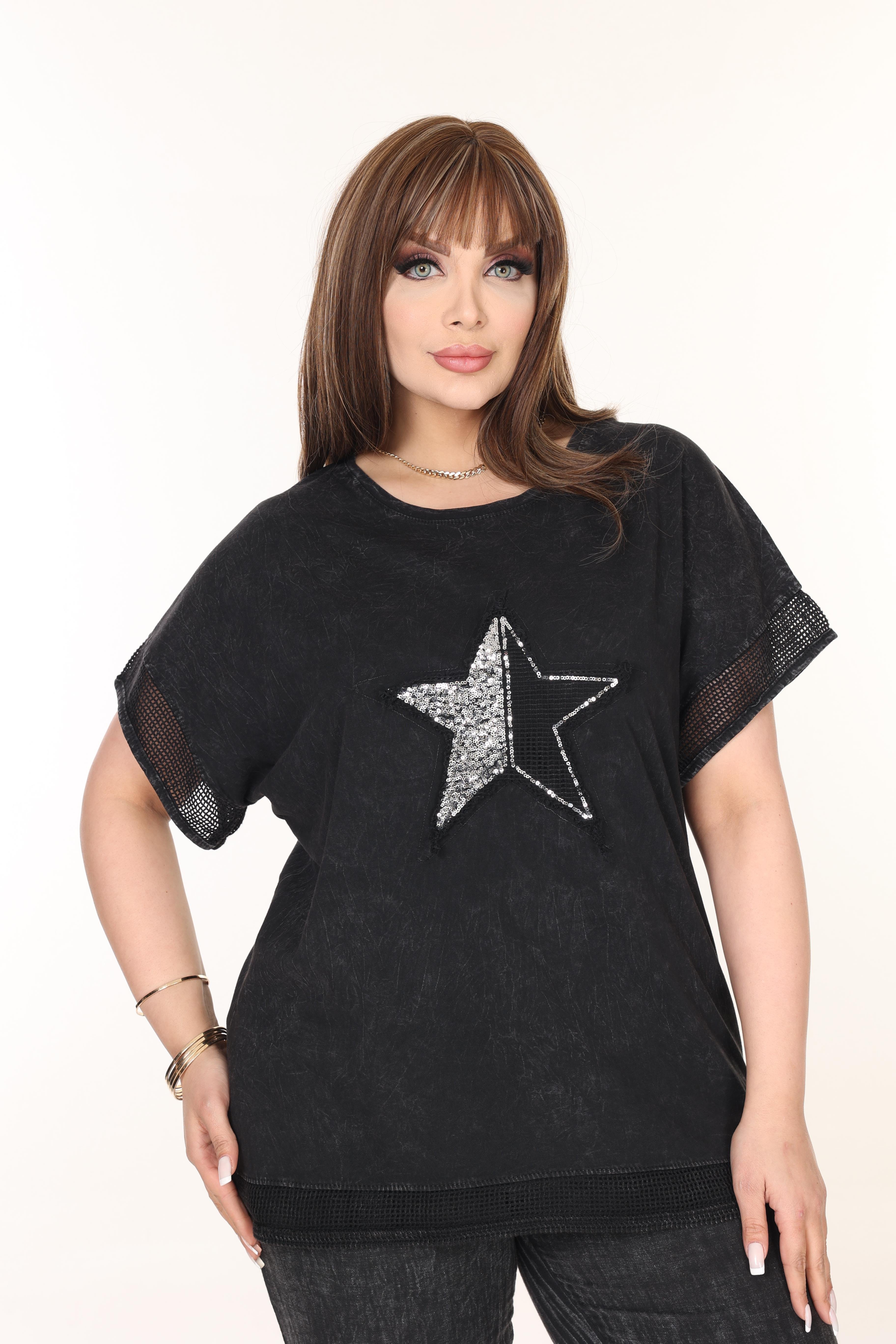 Siyah  Taş Baskılı %pamuk Yıkamalı Kumaş Takım