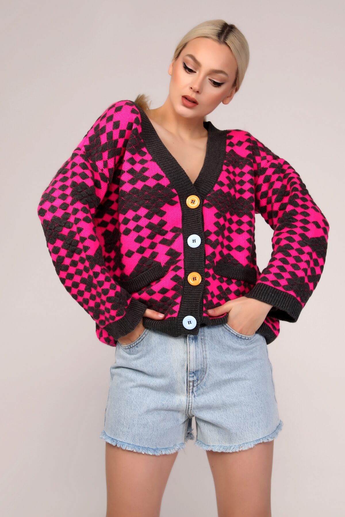 Yüksek Bel Denim Bermuda Şort
