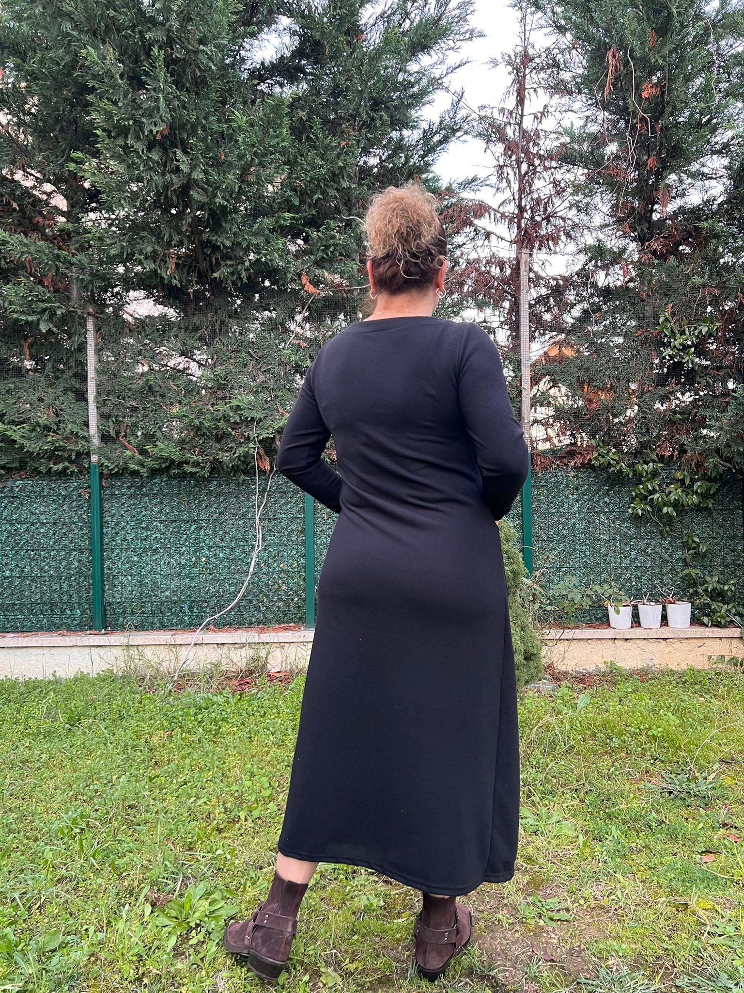 Yumoş Kumaş Tek Parça Hırkalı Elbise | Mjora Butik