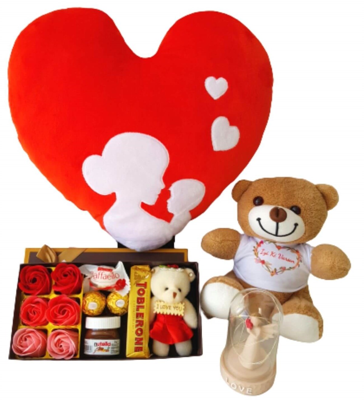 Hanbeyi Anne Bebek Kalp Yastık Gül Kutusu Ferrero Çikolata İyiki Varsın Ayıcık Işıklı Love Fanus Yeni Doğan Hediye Seti;Yeni Doğan Hediye Seti
