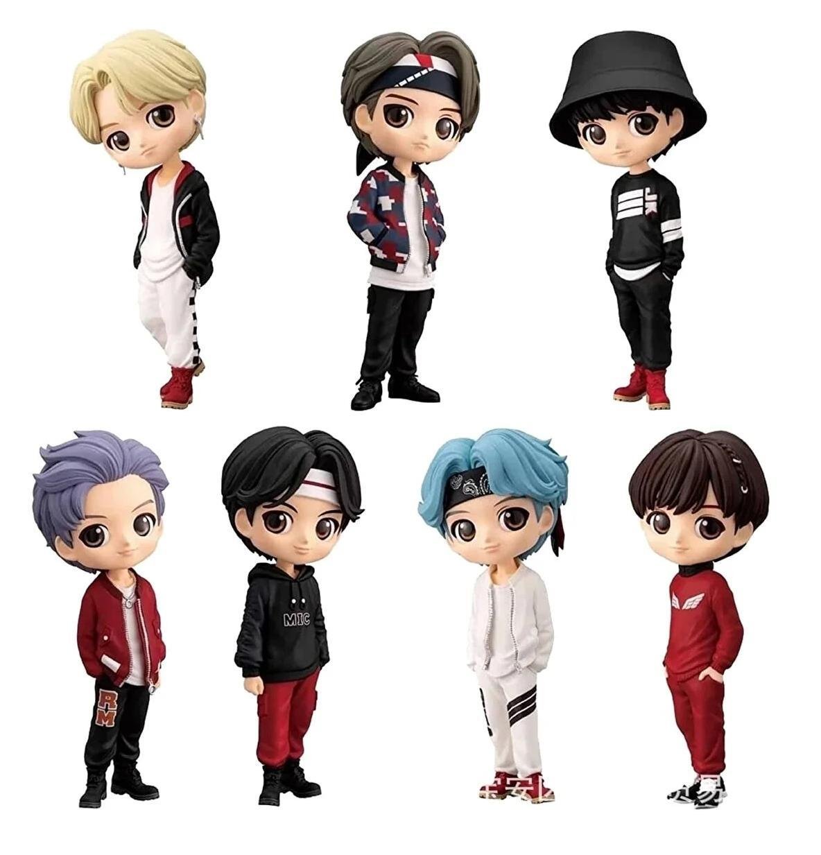 K-Pop 7Li Seti BTS Grubu Karakter Aksiyon Figür  Karakter Figur