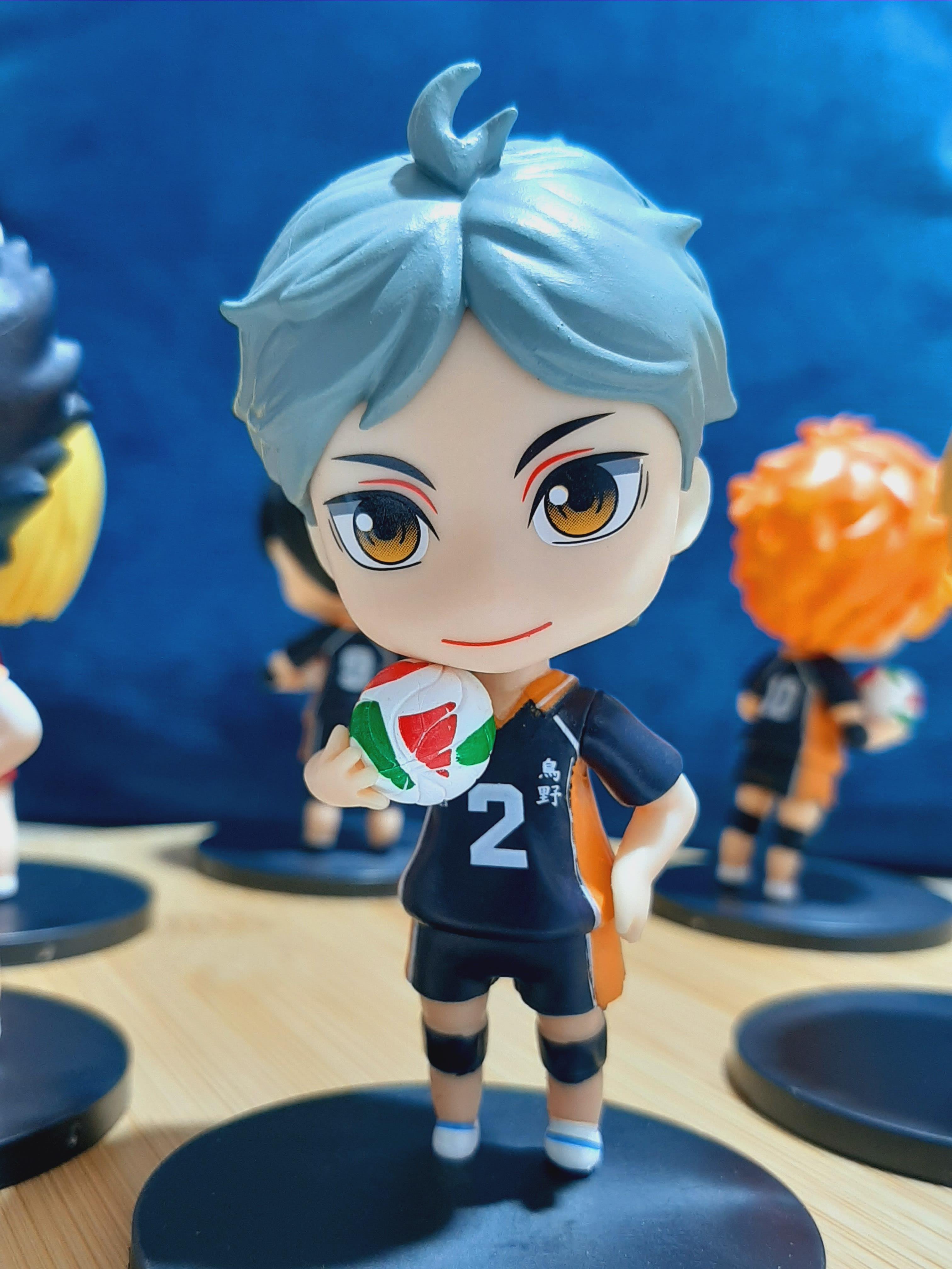 Anime Haikyuu - Sugawara Mini Figür 6'li Set Biblo Anime Manga Figür 9 cm  Karakter Figur