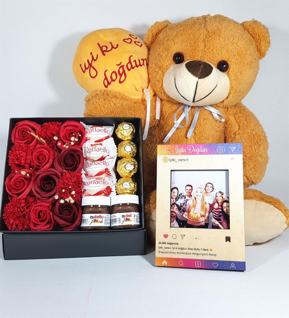 Kişiye Özel İyi Kİ Doğdun İnstagram Çerçeve Fotoğraflı Best Friends Kupa Ferrero Çikolata Hediye Setleri