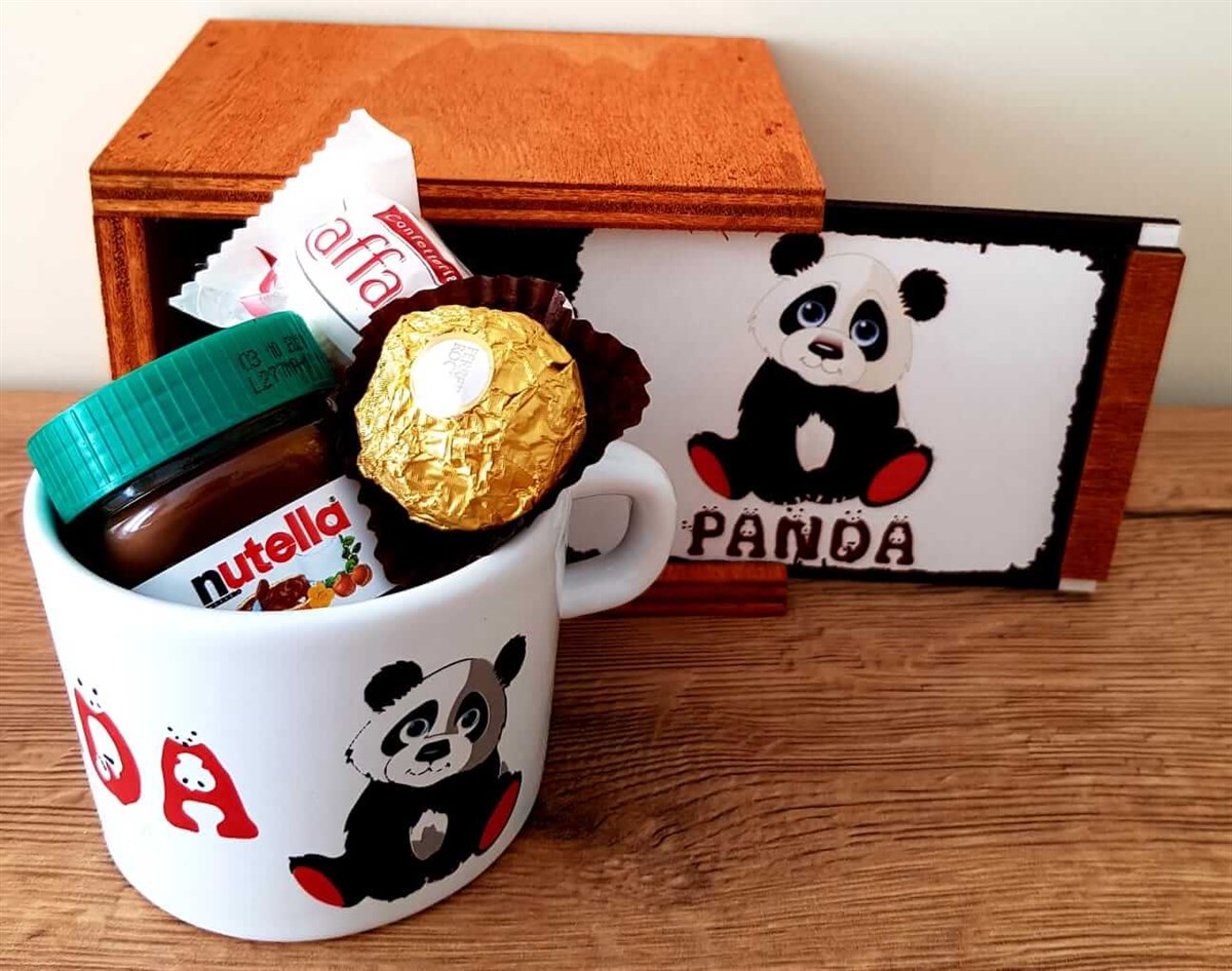Rocher Raffaello Nutella Ve Panda Kutulu Kahve  Kupası  Hediye Seti HEDİYE